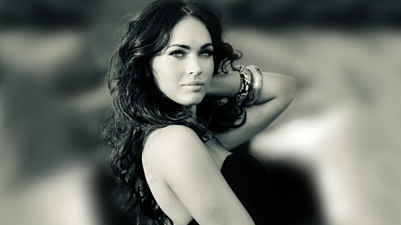 Megan Fox, Schönheit, Modell, Mädchen, Schwarz Und Weiß. Wallpaper in 1280x720 Resolution