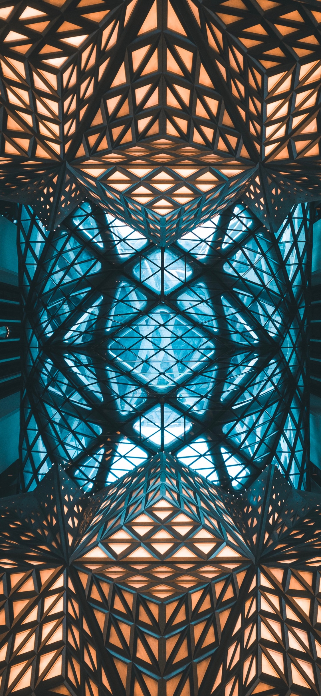 Techo de Cristal Con Marco de Metal Negro. Wallpaper in 1125x2436 Resolution