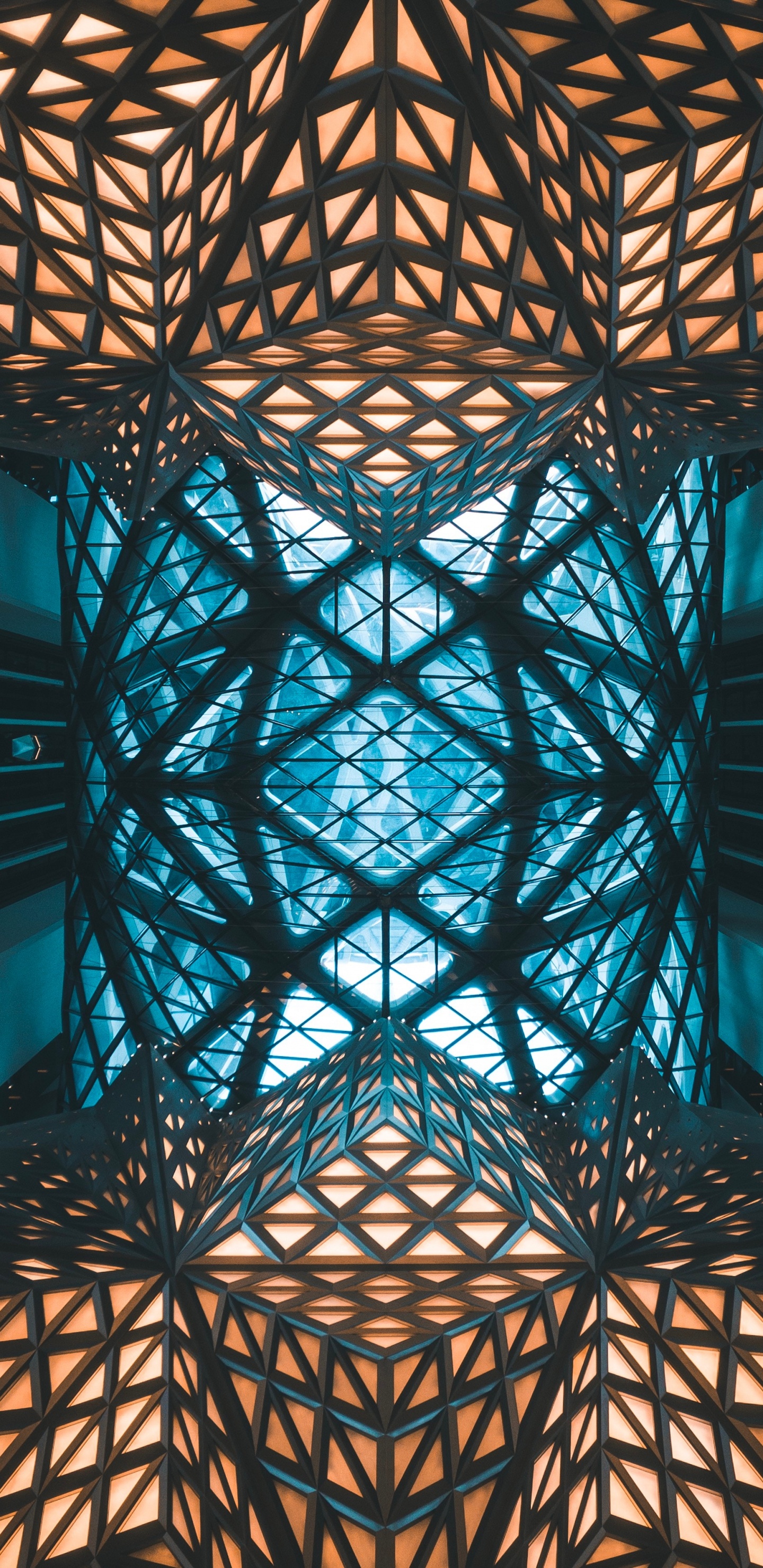 Techo de Cristal Con Marco de Metal Negro. Wallpaper in 1440x2960 Resolution