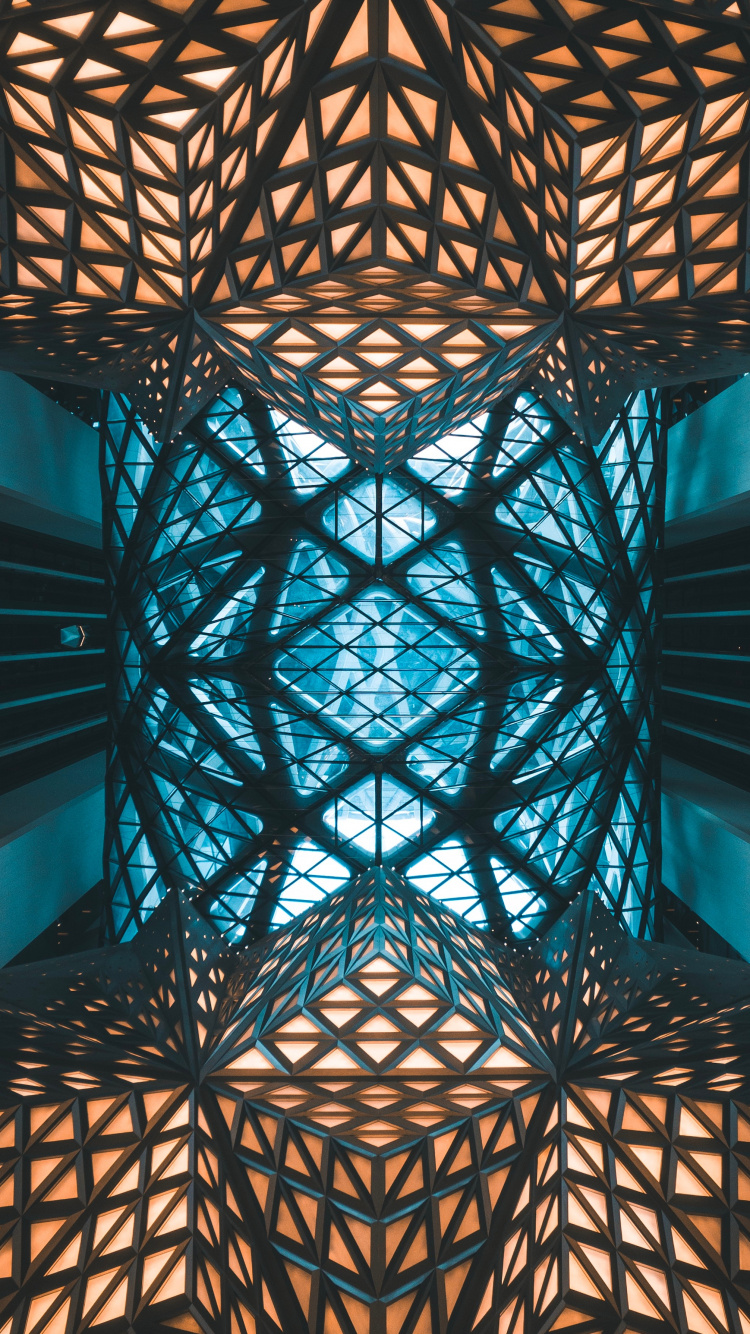 Techo de Cristal Con Marco de Metal Negro. Wallpaper in 750x1334 Resolution