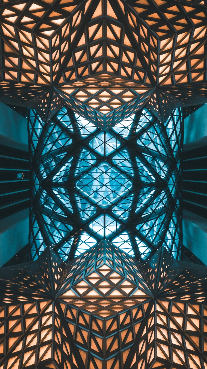 Black Metal Framed Glass Roof. Wallpaper in 720x1280 Resolution