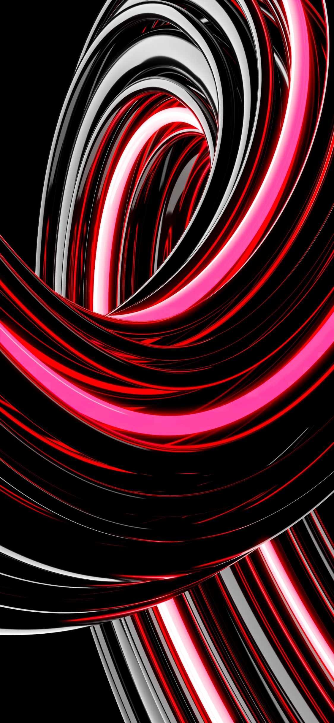 Spiral, Mathematics, Geometry, Light, Black. Wallpaper in 1125x2436 Resolution