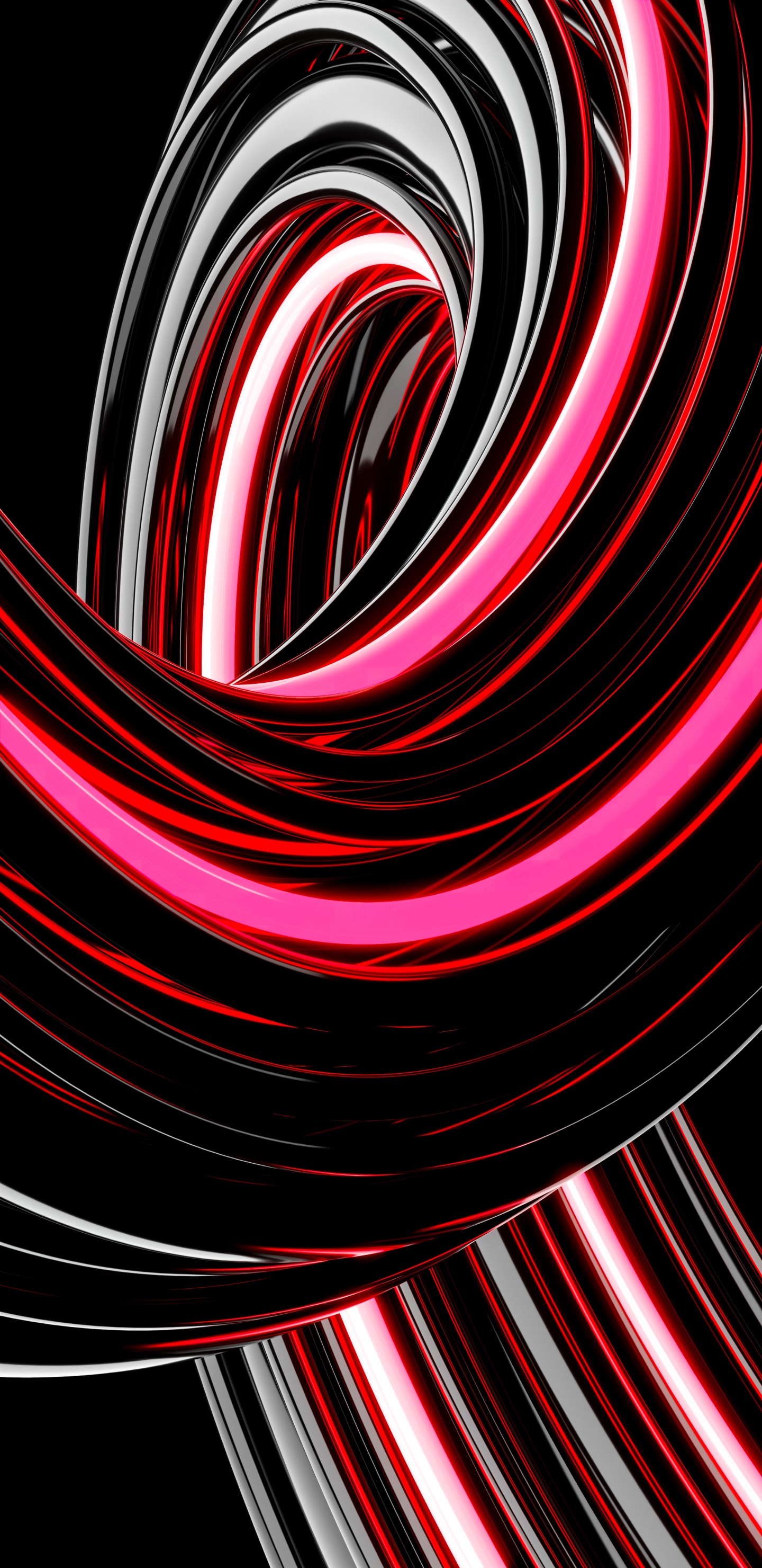 Spirale, Mathématique, Géométrie, Lumière, Noir. Wallpaper in 1440x2960 Resolution