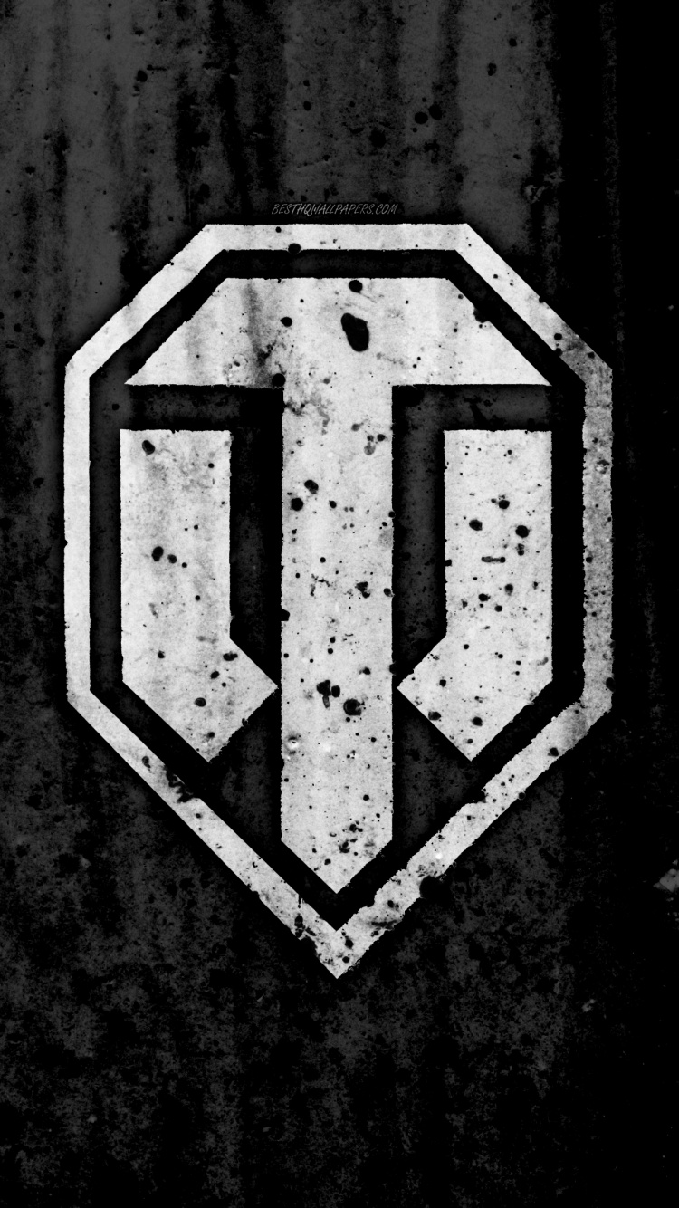 World of Tanks, Schwarz, Firmenzeichen, Emblem, Design. Wallpaper in 750x1334 Resolution