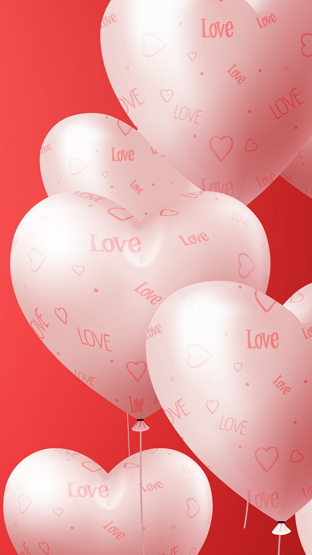 Coraz, el Día de San Valentín, Amor, Rojo, Globo. Wallpaper in 1080x1920 Resolution