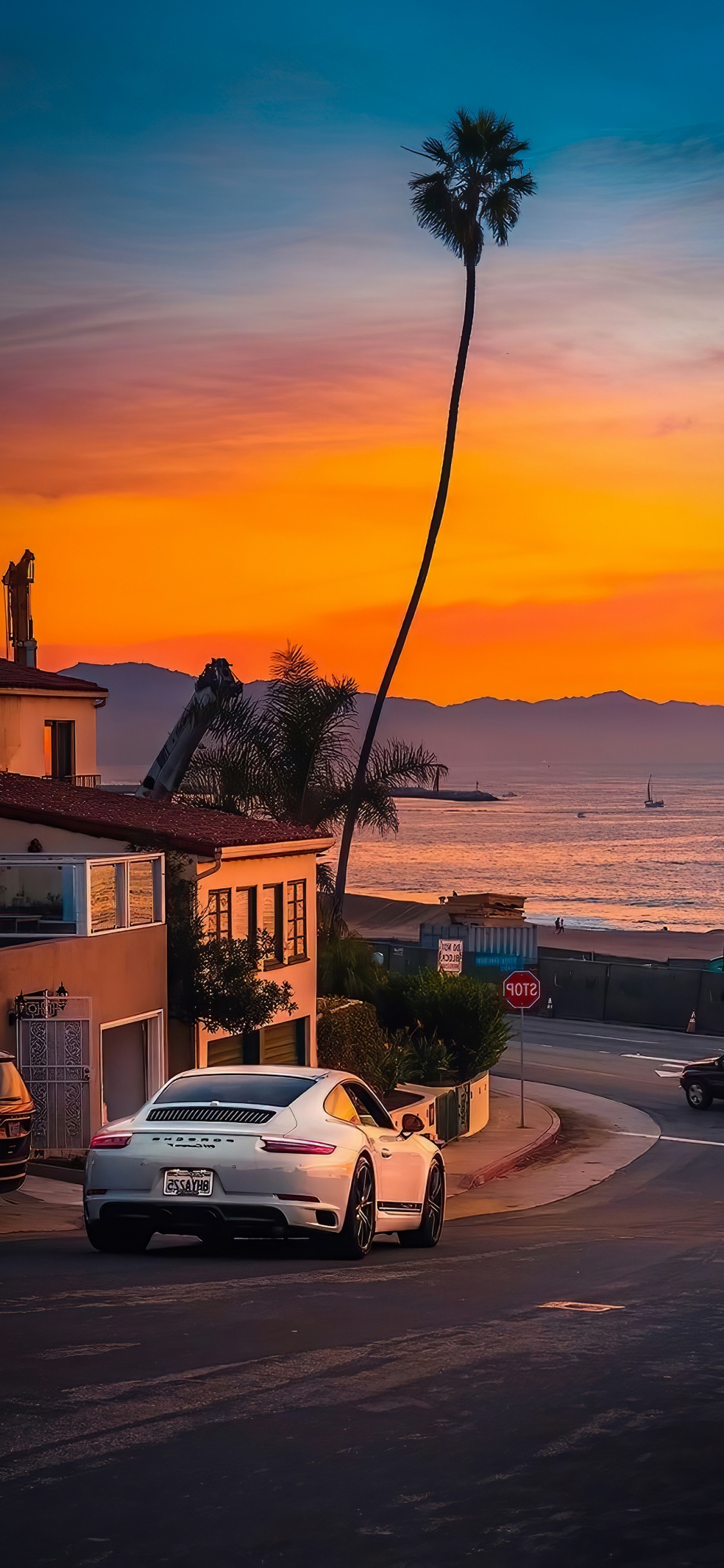 Los Angeles, Roue, Pneu, L'éclairage Automobile, Bâtiment. Wallpaper in 1125x2436 Resolution