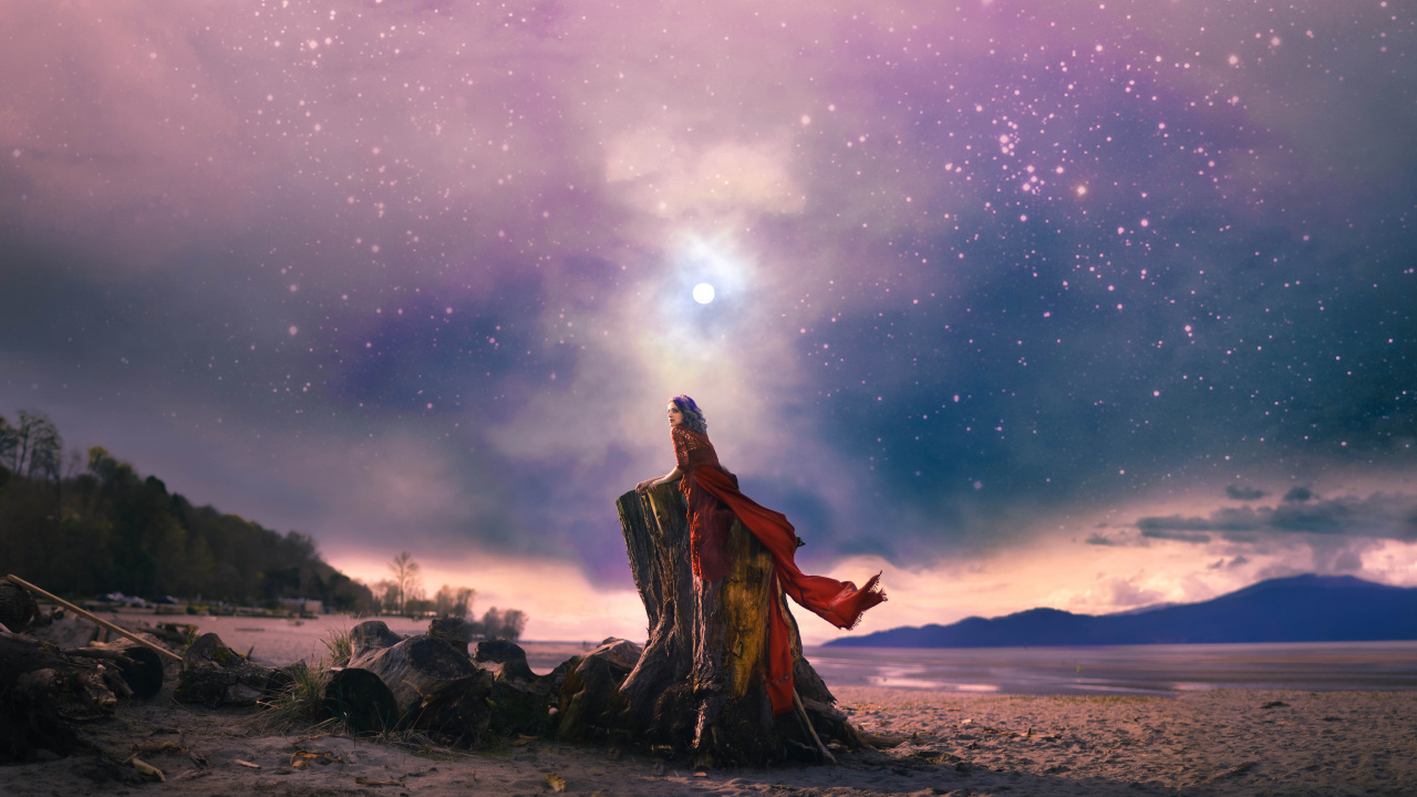 Atmosphere, Mythology, Cloud, Landscape, Space. Wallpaper in 1280x720 Resolution