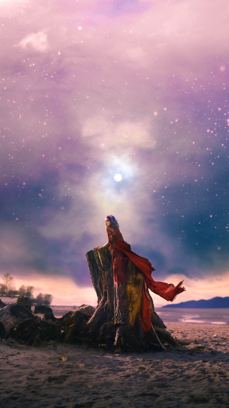 Atmosphäre, Mythologie, Cloud, Raum, Himmel. Wallpaper in 750x1334 Resolution