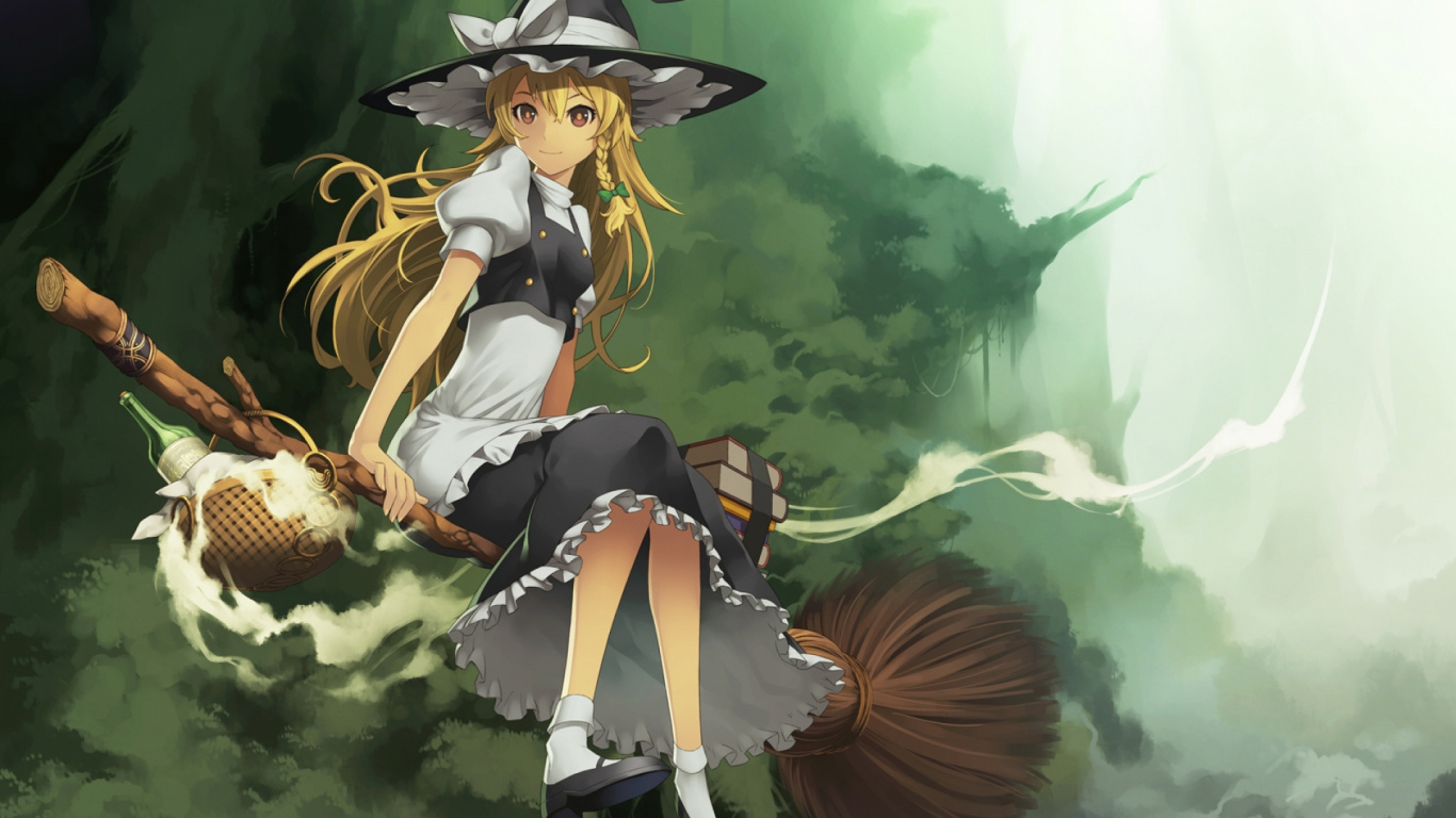 Braunhaarige Weibliche Anime-Figur. Wallpaper in 1366x768 Resolution