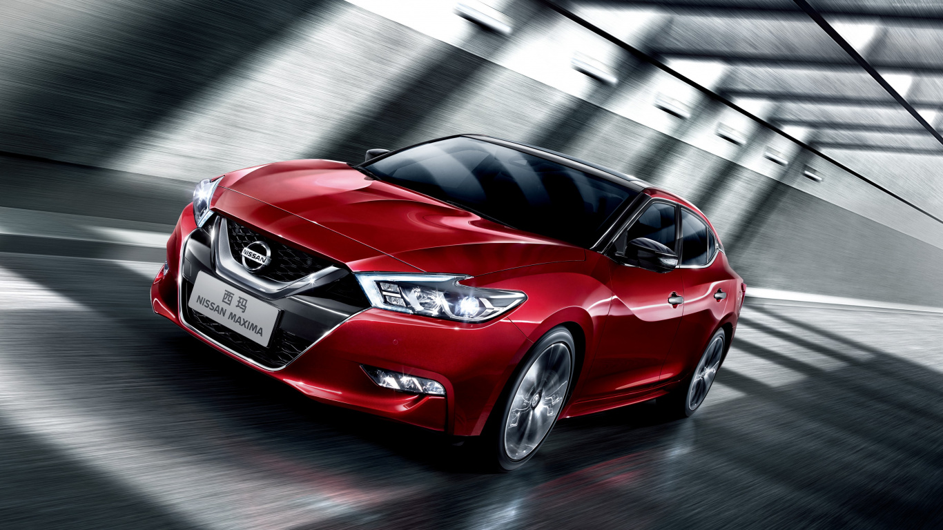 Mercedes Benz Coupé Rouge Sur Une Route Grise. Wallpaper in 1366x768 Resolution