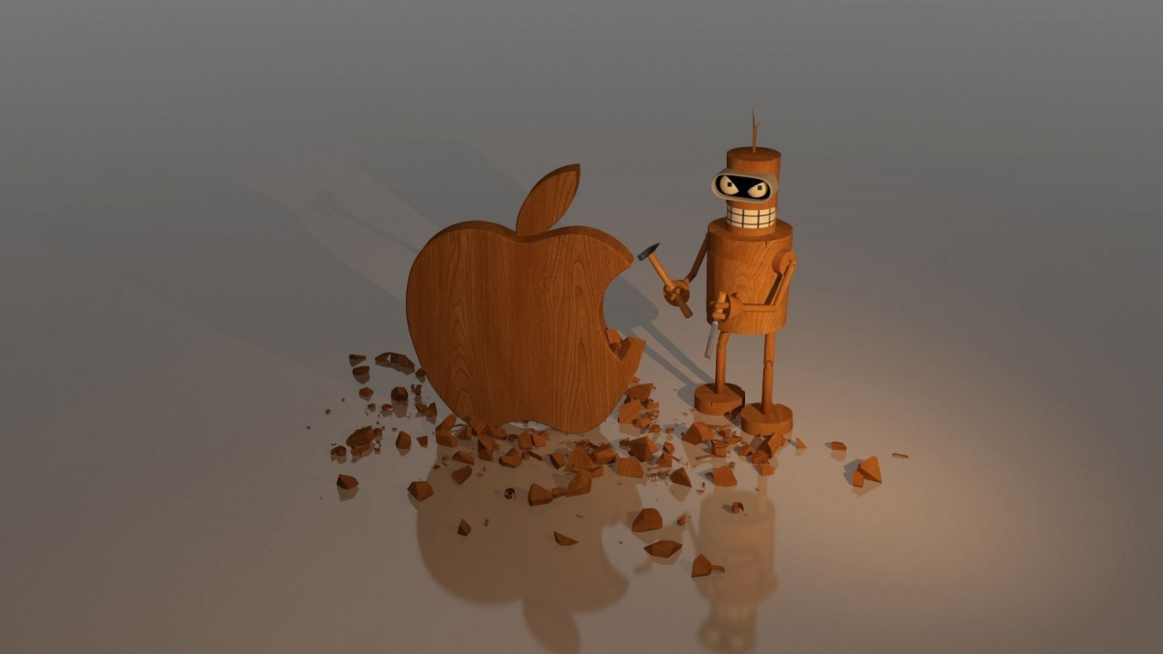 Apple, Kunst, Äpfeln, Kreative Kunst, Holz. Wallpaper in 1280x720 Resolution
