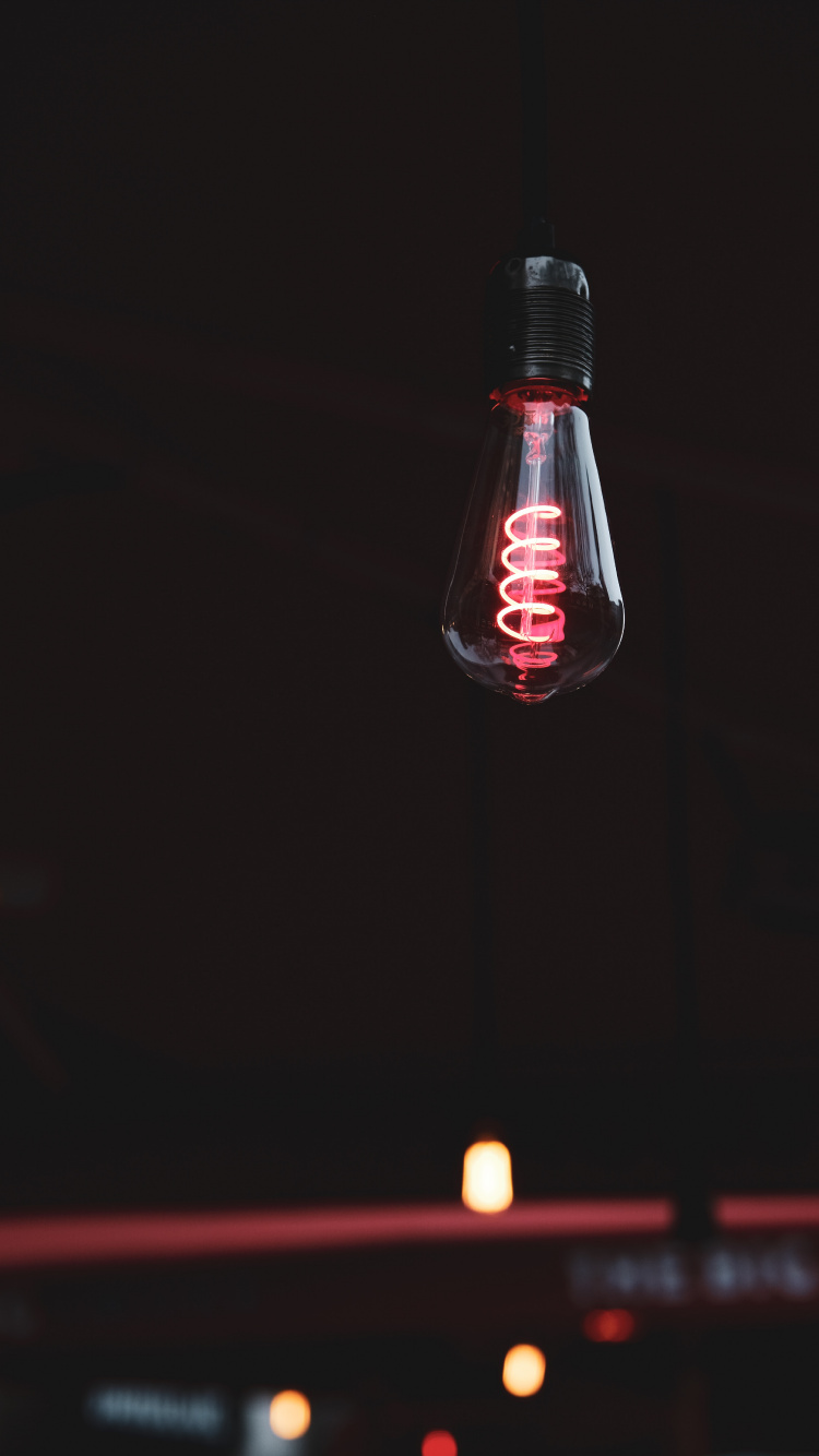 Red and White Light Bulb. Wallpaper in 750x1334 Resolution