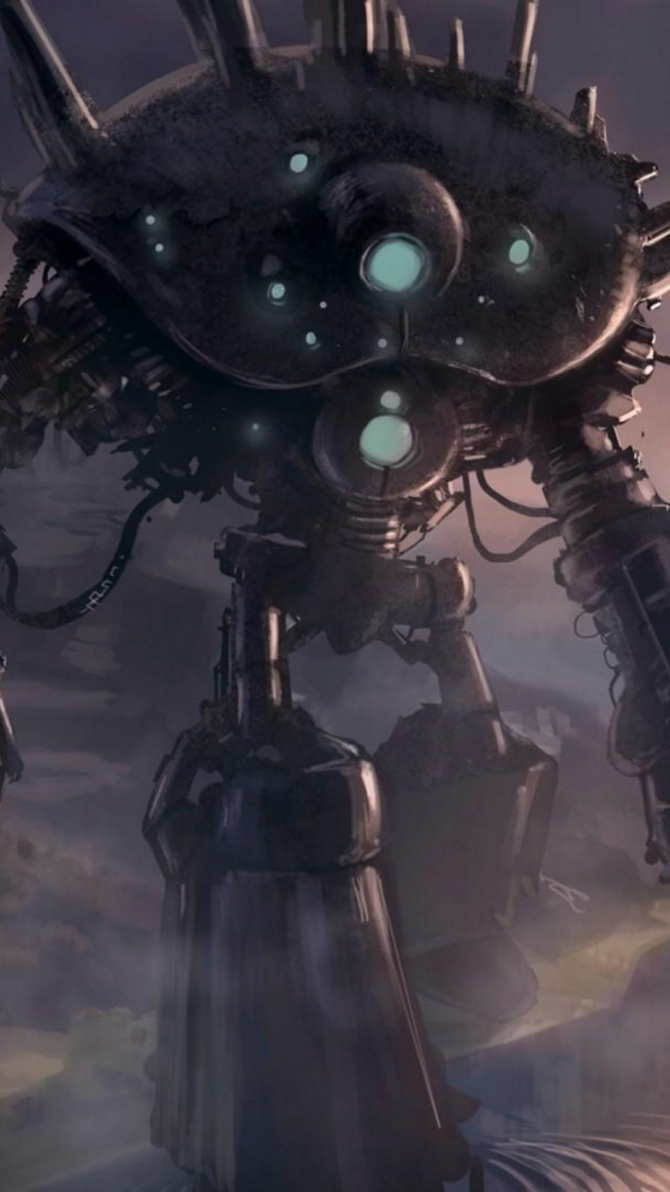 Illustration de Monstre Noir et Vert. Wallpaper in 750x1334 Resolution