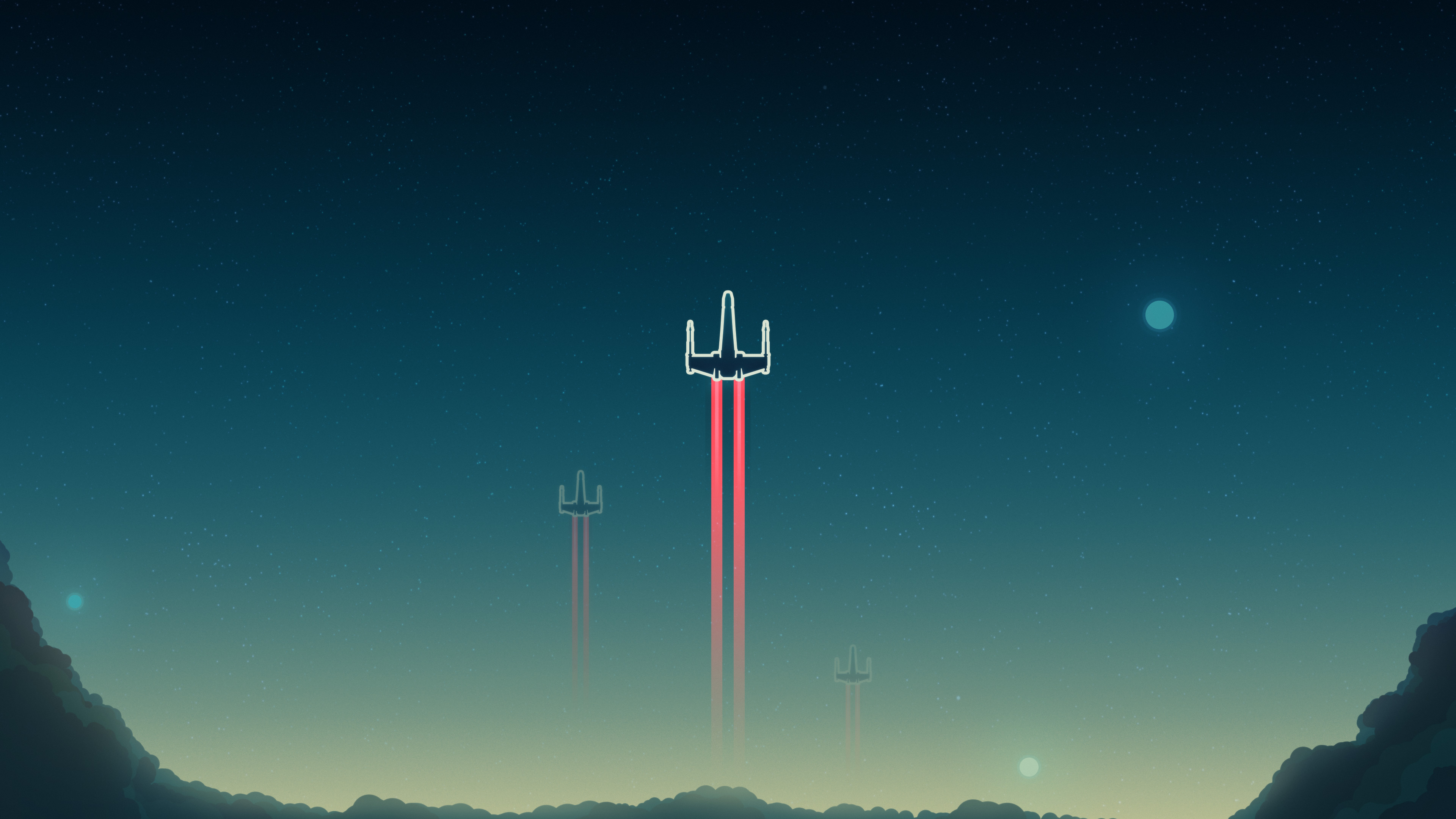 Croix Rouge et Blanche Pendant la Nuit. Wallpaper in 3840x2160 Resolution