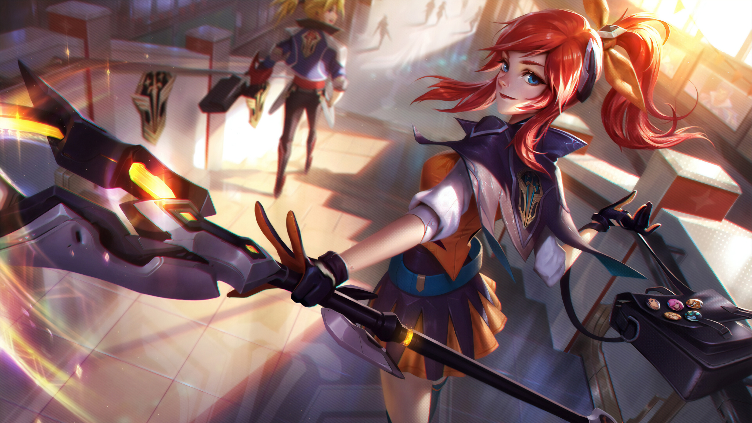 Schlacht, Cartoon, Lange Haare, League of Legends, Adventure. Wallpaper in 2560x1440 Resolution