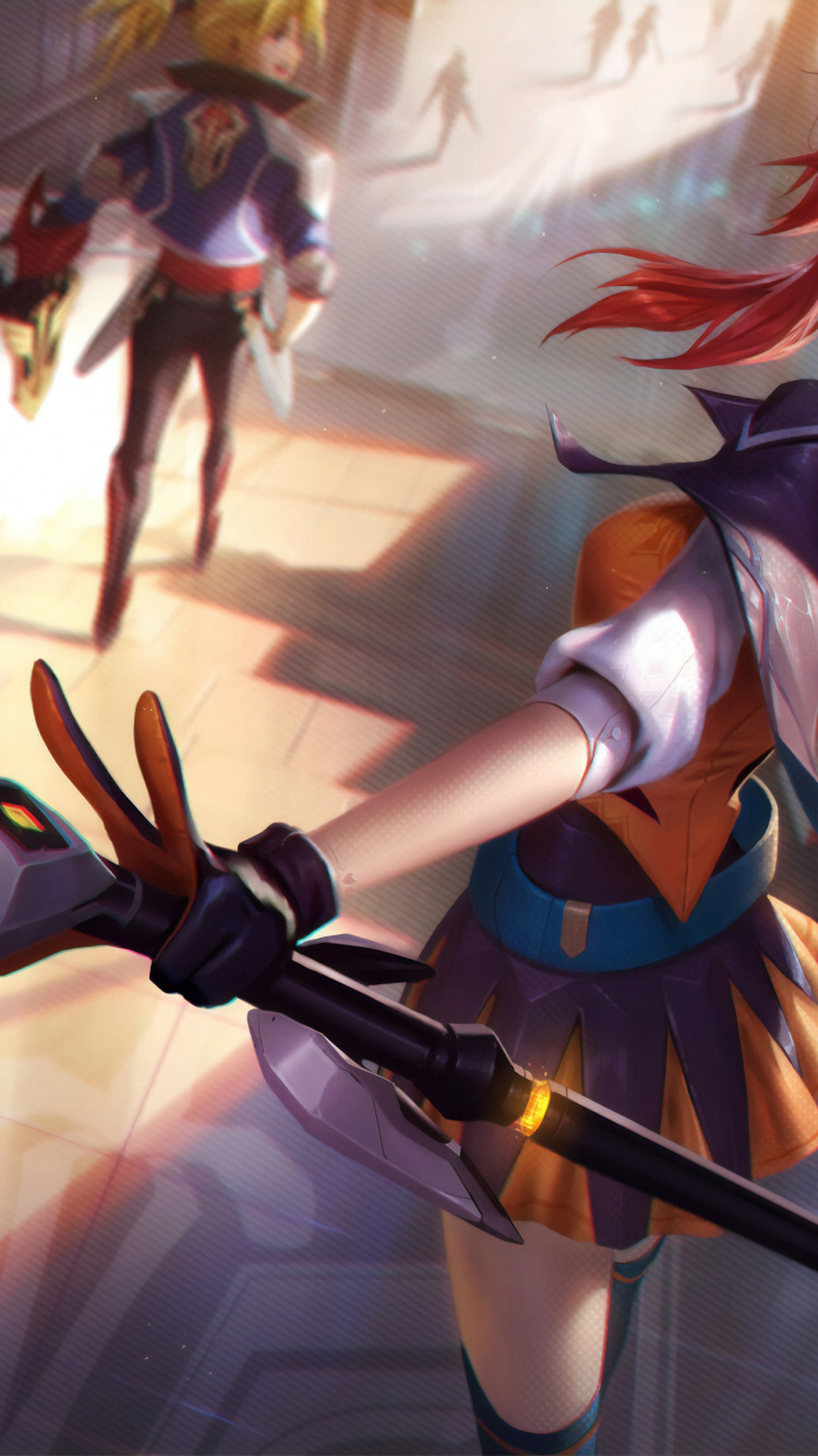 Schlacht, Cartoon, Lange Haare, League of Legends, Adventure. Wallpaper in 750x1334 Resolution