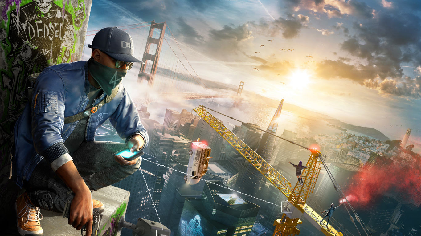 Watch Dogs 2, Watch Dogs, Ubisoft, Playstation 4, pc Game. Wallpaper in 1366x768 Resolution