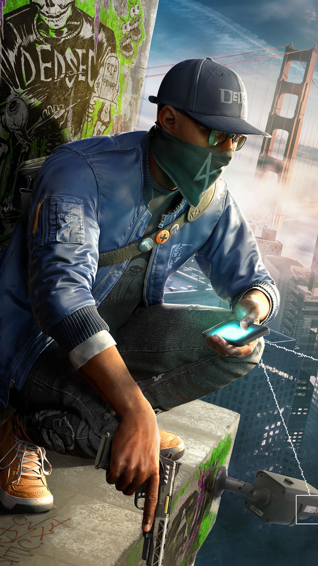Watch Dogs 2, Wachhund, Ubisoft, Playstation 4, Pc-Spiel. Wallpaper in 1080x1920 Resolution