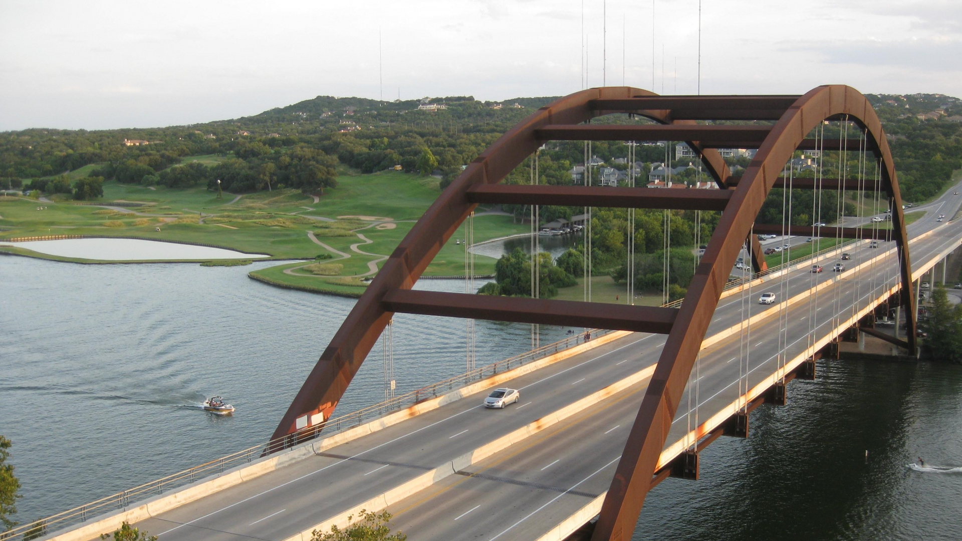 Brown Wooden Bridge Over River During Daytime. Wallpaper in 1920x1080 Resolution