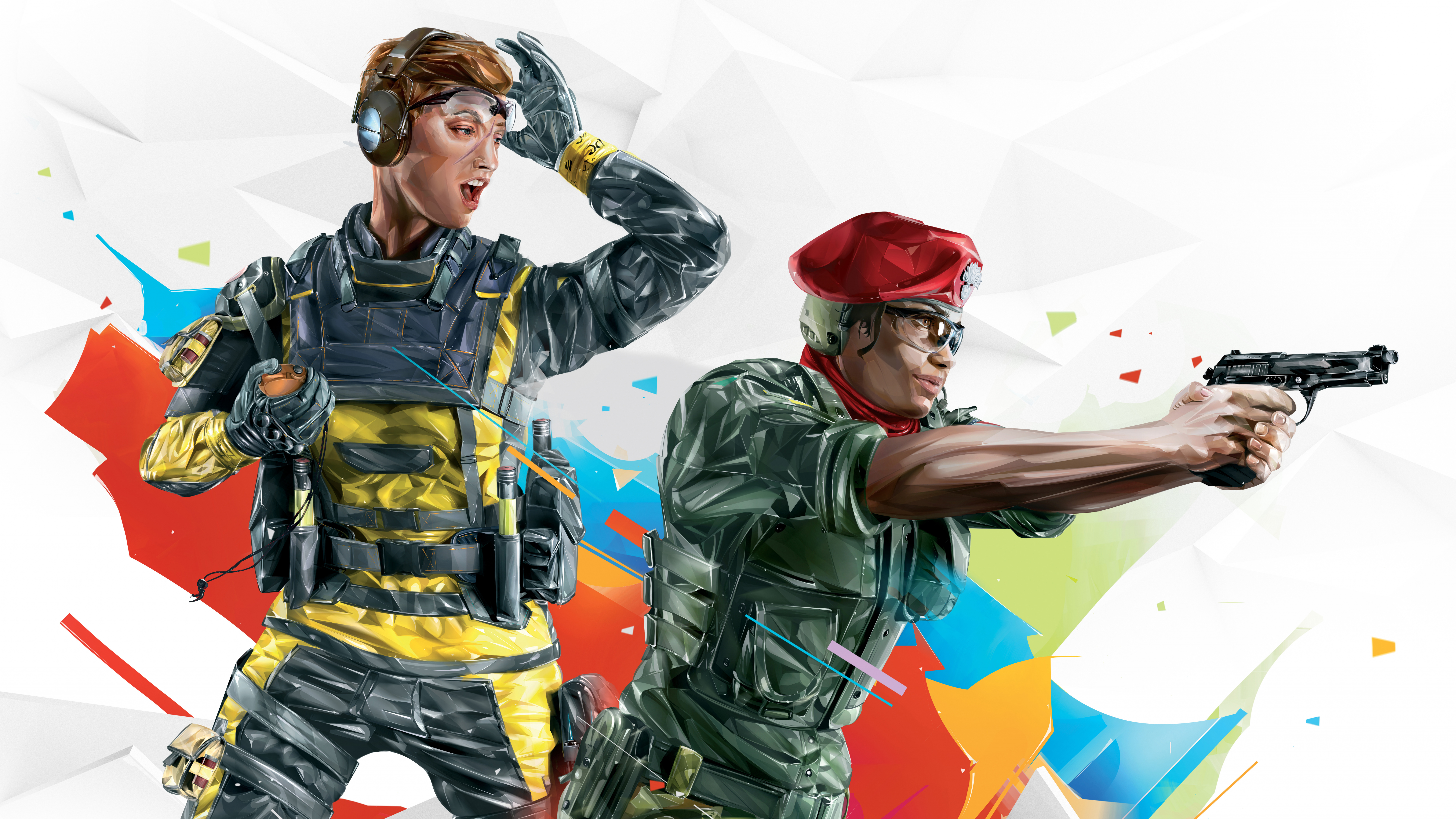 Rainbow Six Siege Invitacional 2019, Ubisoft, Esports, Ilustración, Arma. Wallpaper in 7680x4320 Resolution