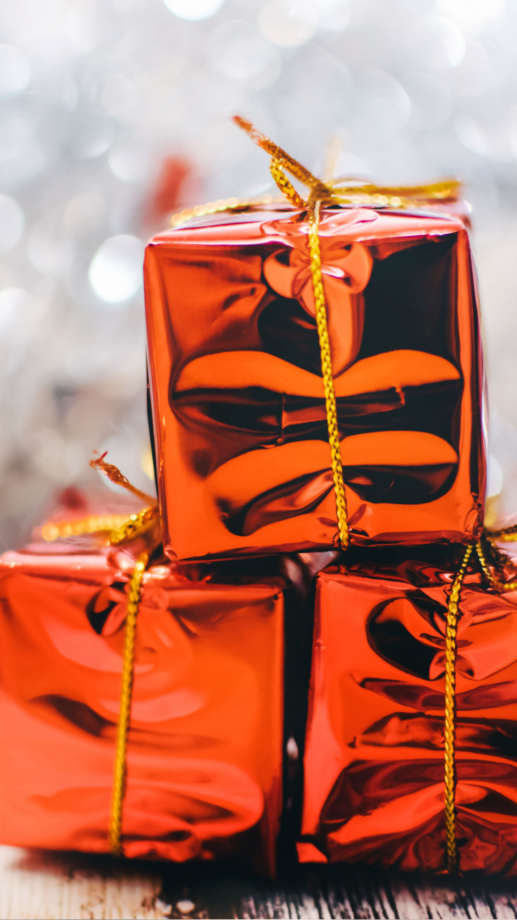 Gift, Gift Wrapping, Christmas Gift, Orange, Present. Wallpaper in 750x1334 Resolution