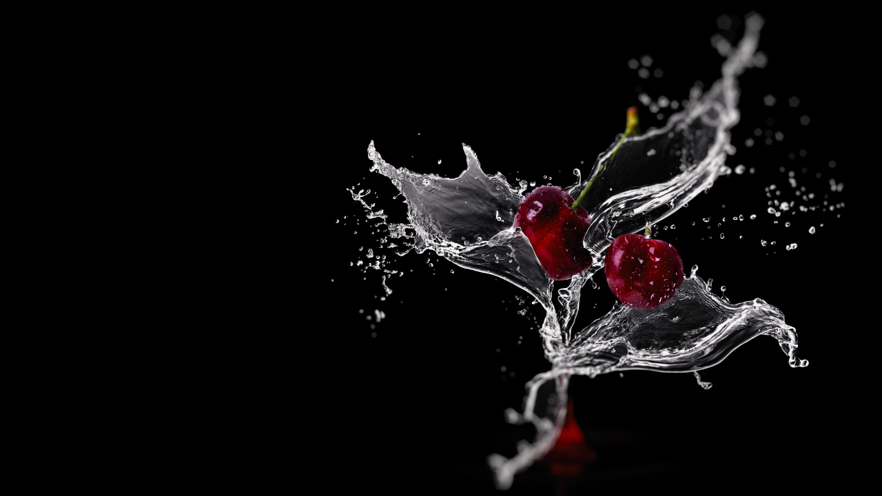 Rote Und Weiße Wasserspritzer. Wallpaper in 1280x720 Resolution