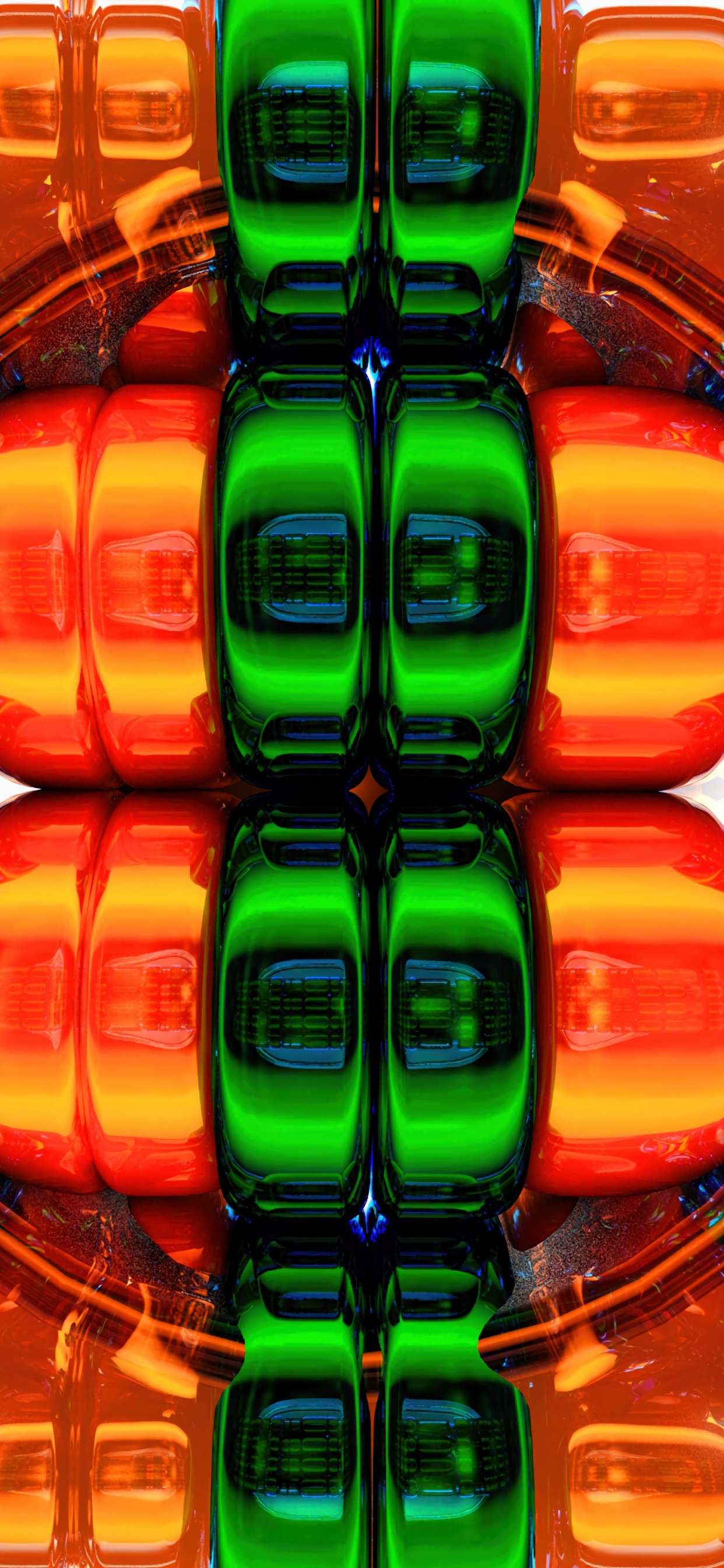 Bouteilles en Plastique Oranges et Vertes. Wallpaper in 1242x2688 Resolution