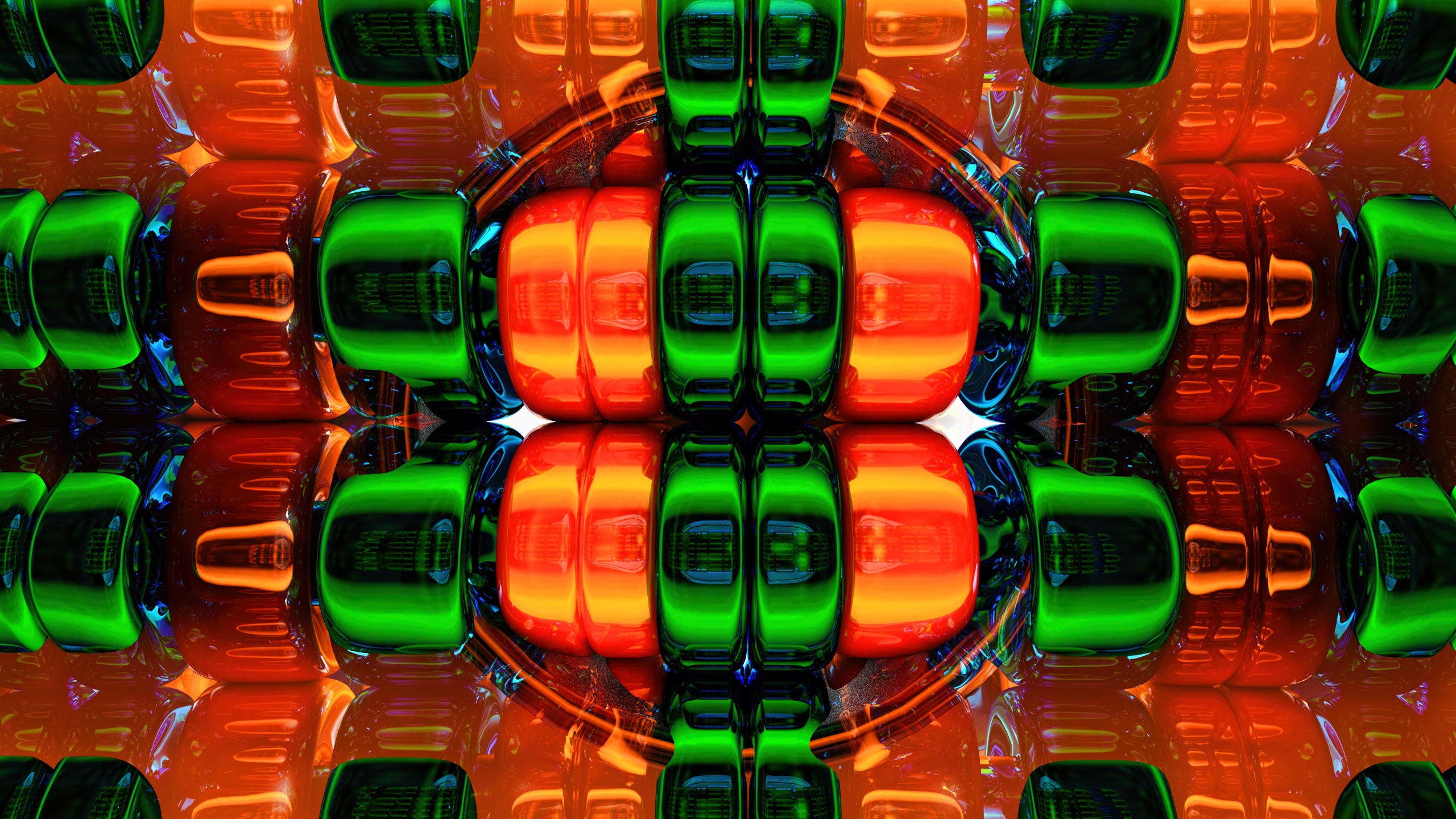 Botellas de Plástico Naranja y Verde. Wallpaper in 2560x1440 Resolution