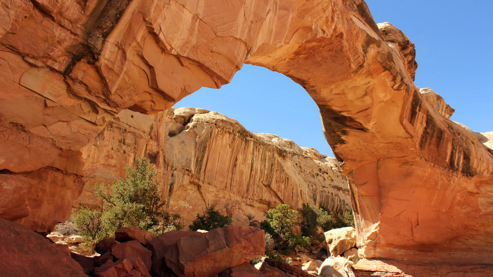 People Walking on Brown Rock Formation During Daytime. Wallpaper in 1920x1080 Resolution
