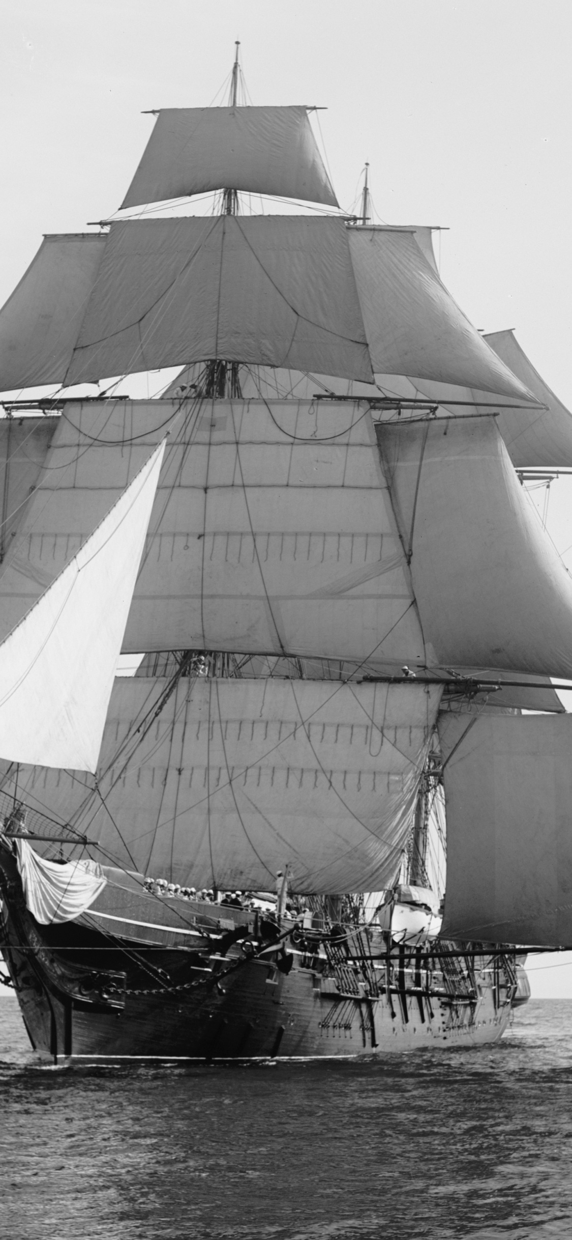 扬帆, 高船, Barquentine, 船只, 单桅帆船的战争 壁纸 1125x2436 允许