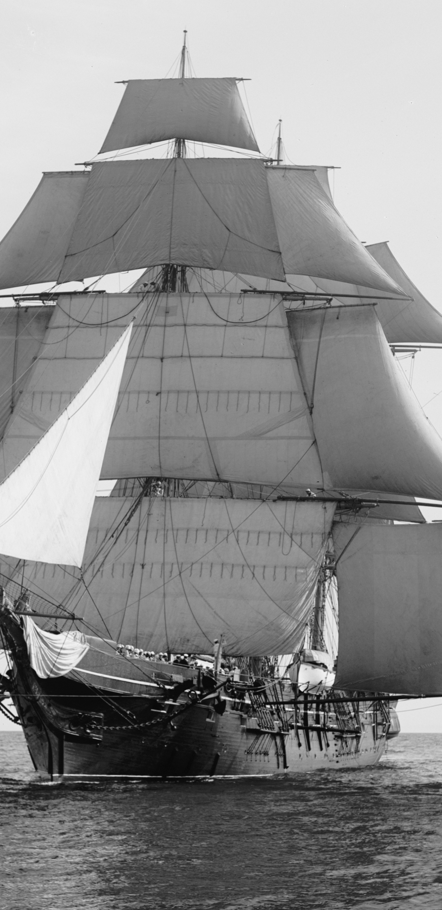 扬帆, 高船, Barquentine, 船只, 单桅帆船的战争 壁纸 1440x2960 允许