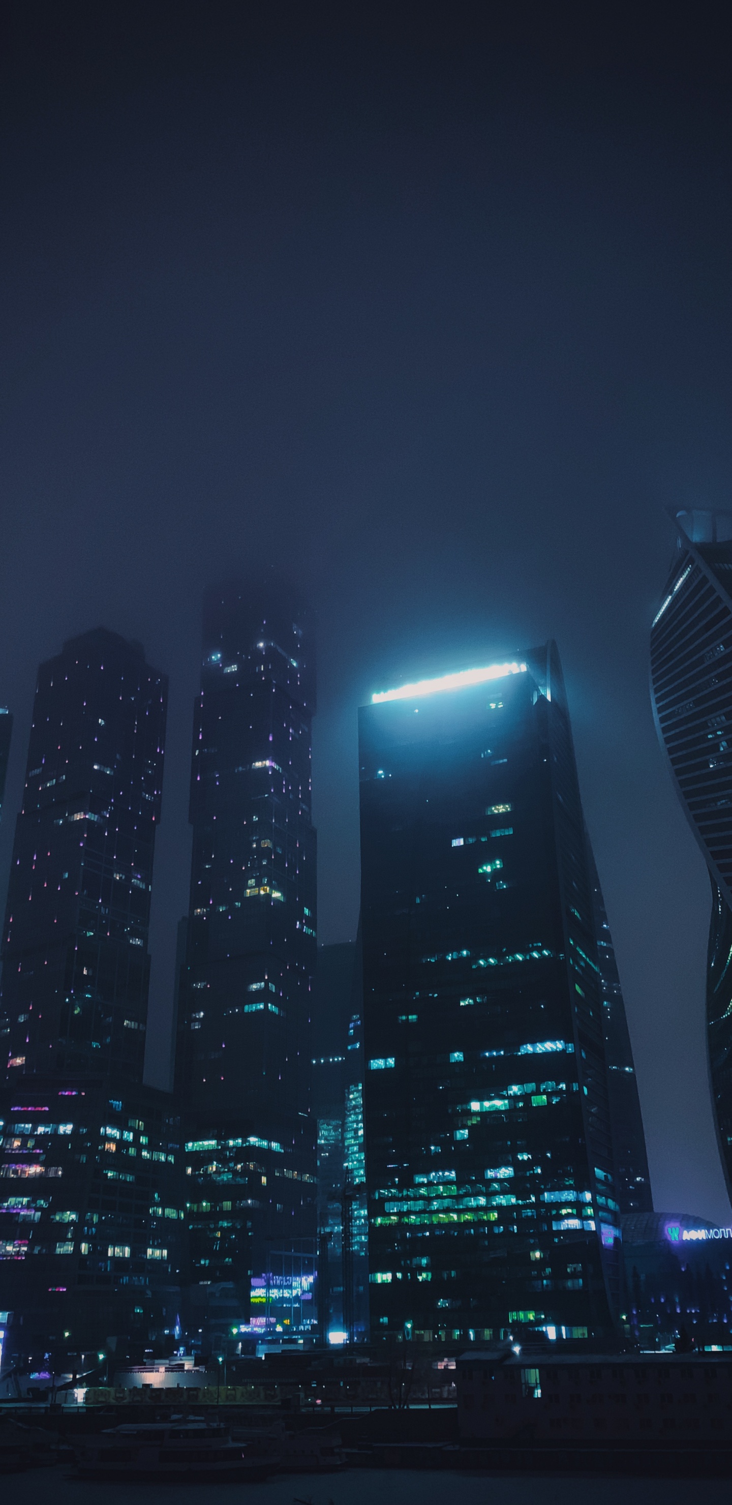 High Rise Buildings During Night Time. Wallpaper in 1440x2960 Resolution