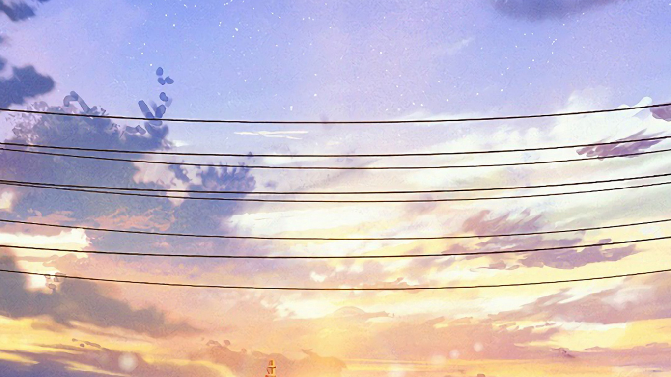 Anime, Art, Landscape Painting, Theatrical Scenery, Cloud. Wallpaper in 1366x768 Resolution