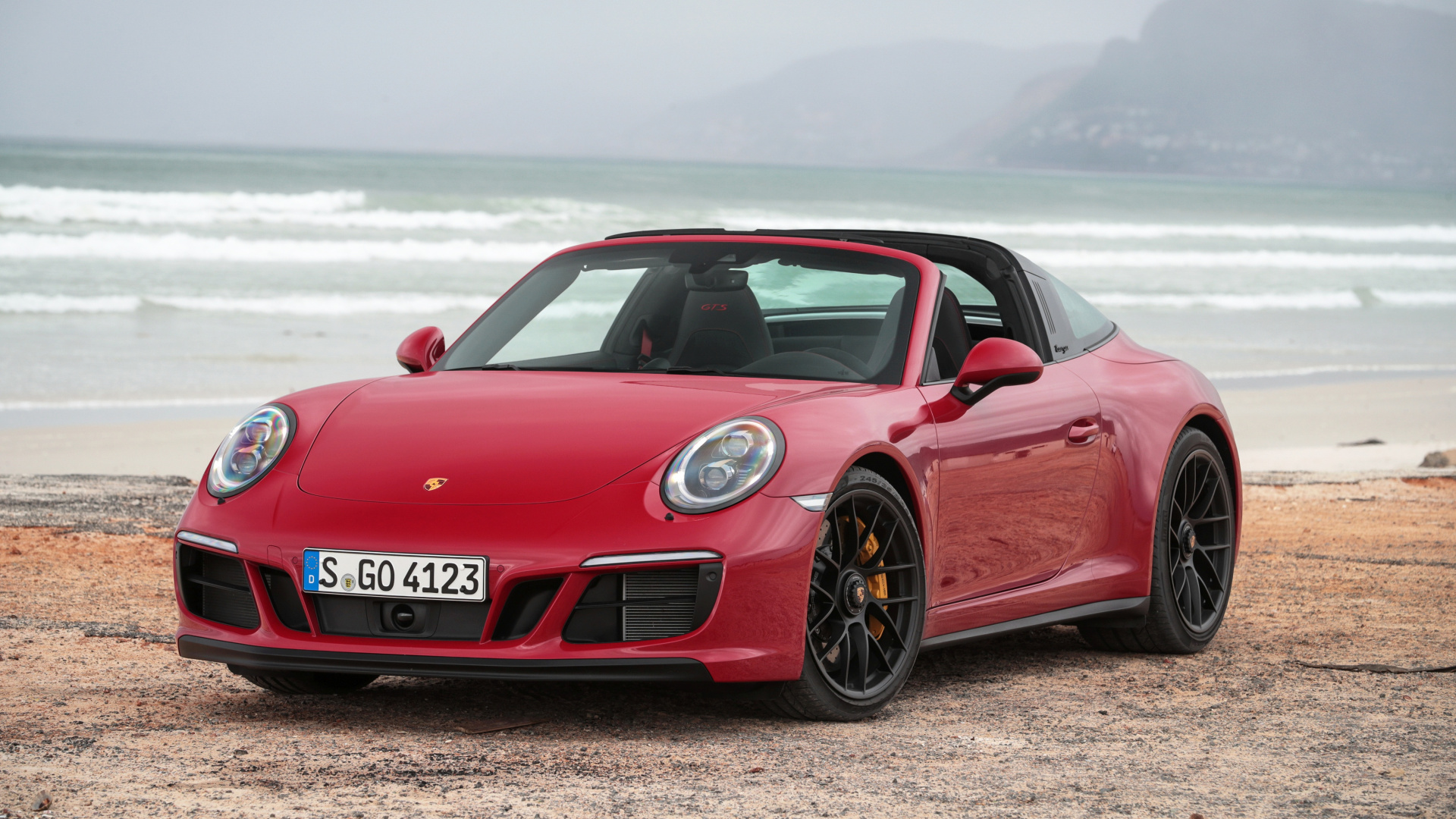 Red Ferrari 458 Italia on Beach Shore During Daytime. Wallpaper in 1920x1080 Resolution