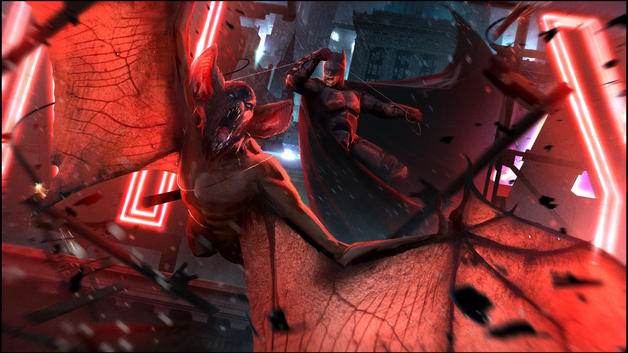 Batman vs Homme Bat, Homme Chauve-souris, Batman, dc Comics, la Ville de Gotham. Wallpaper in 1280x720 Resolution