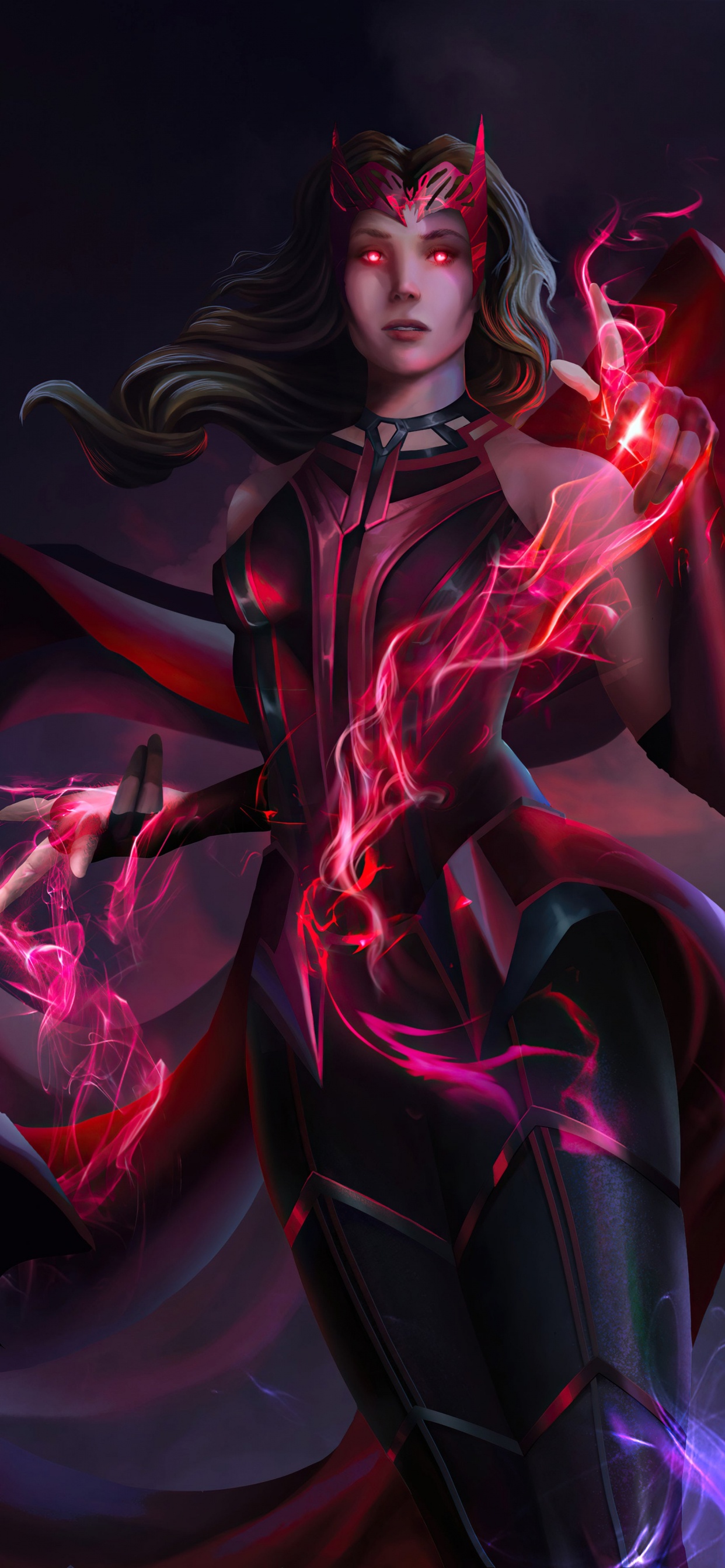 Wanda Maximoff, Wandavision, Vision, Marvel Comics, Superhelden. Wallpaper in 1242x2688 Resolution