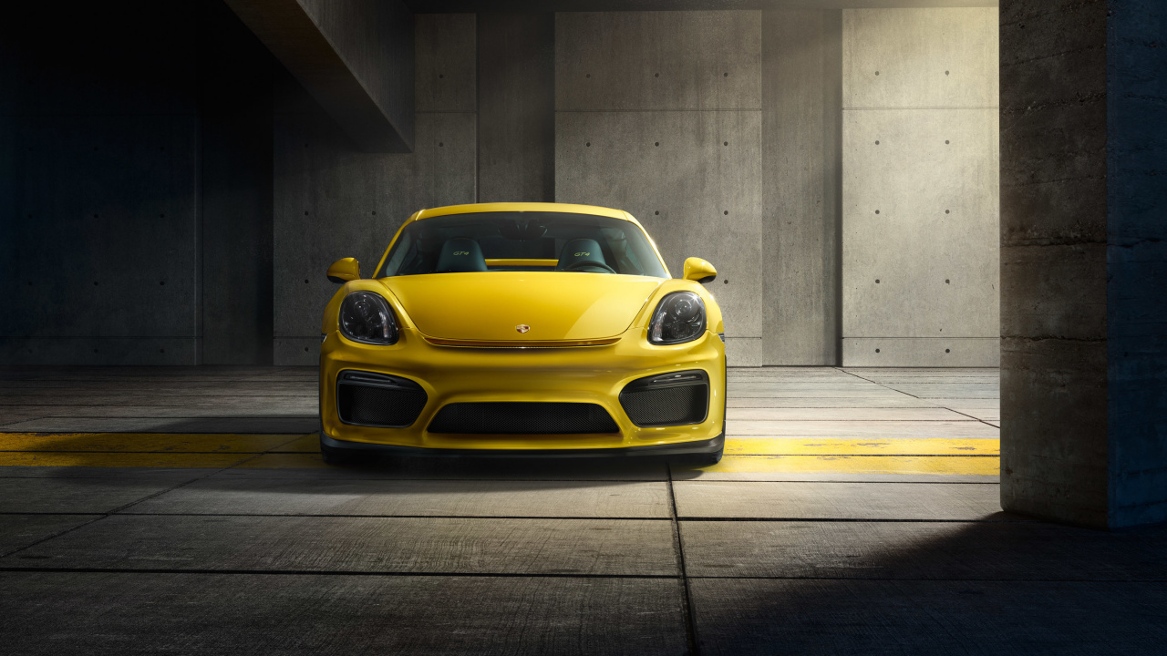 Yellow Chevrolet Camaro Parked on Gray Concrete Road. Wallpaper in 1280x720 Resolution