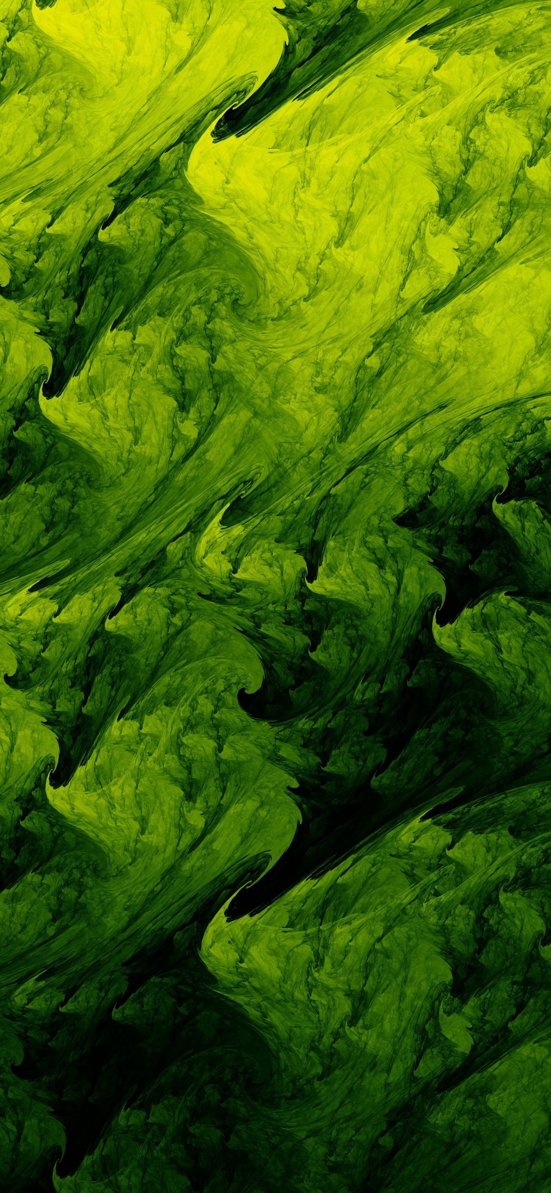 Green and Black Abstract Painting. Wallpaper in 1125x2436 Resolution