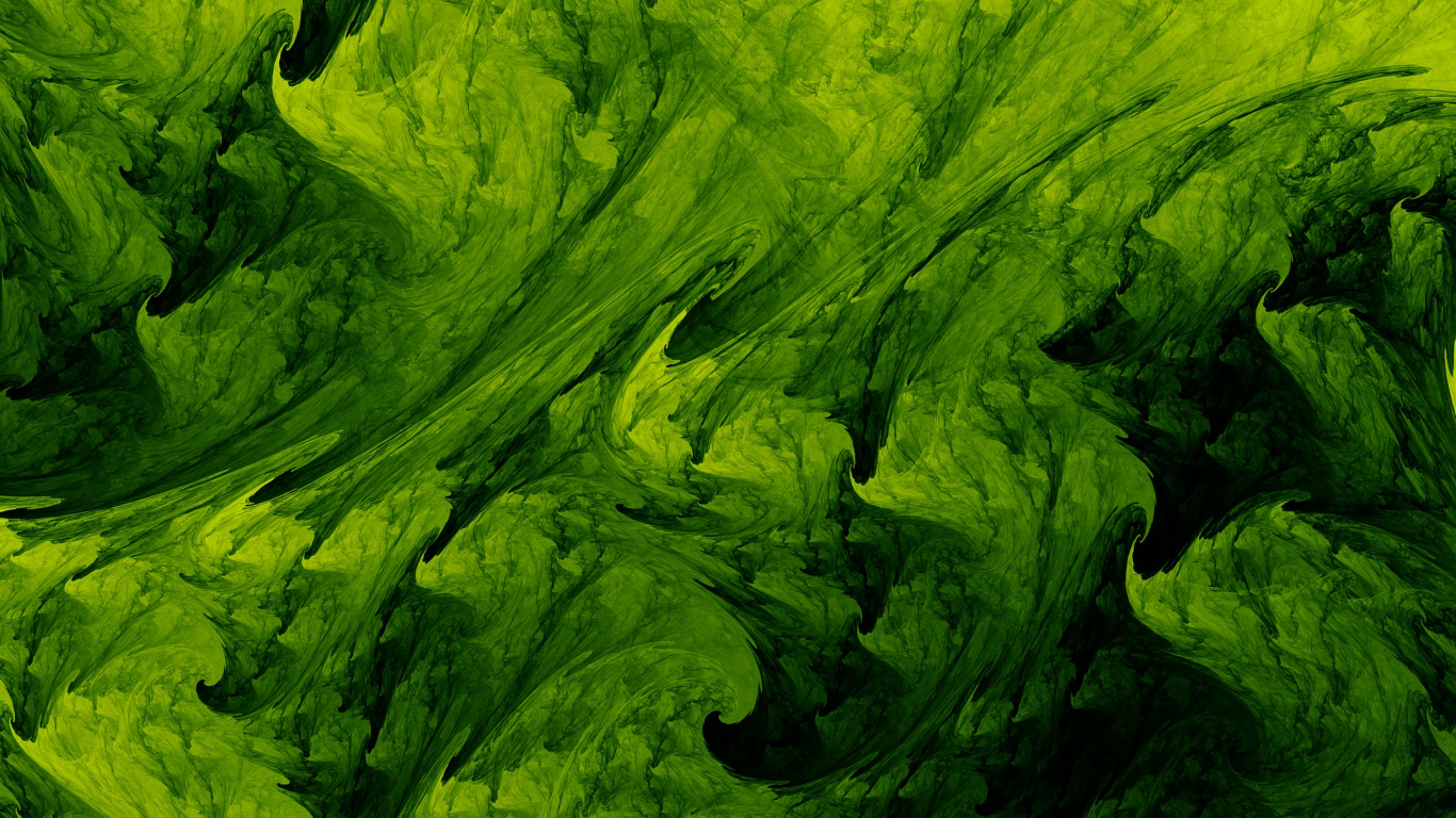 Green and Black Abstract Painting. Wallpaper in 1366x768 Resolution