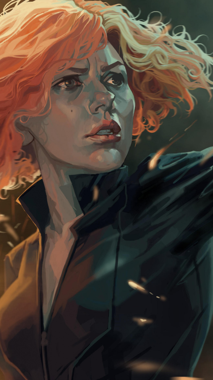 Woman in Black Leather Jacket With White Hair. Wallpaper in 750x1334 Resolution