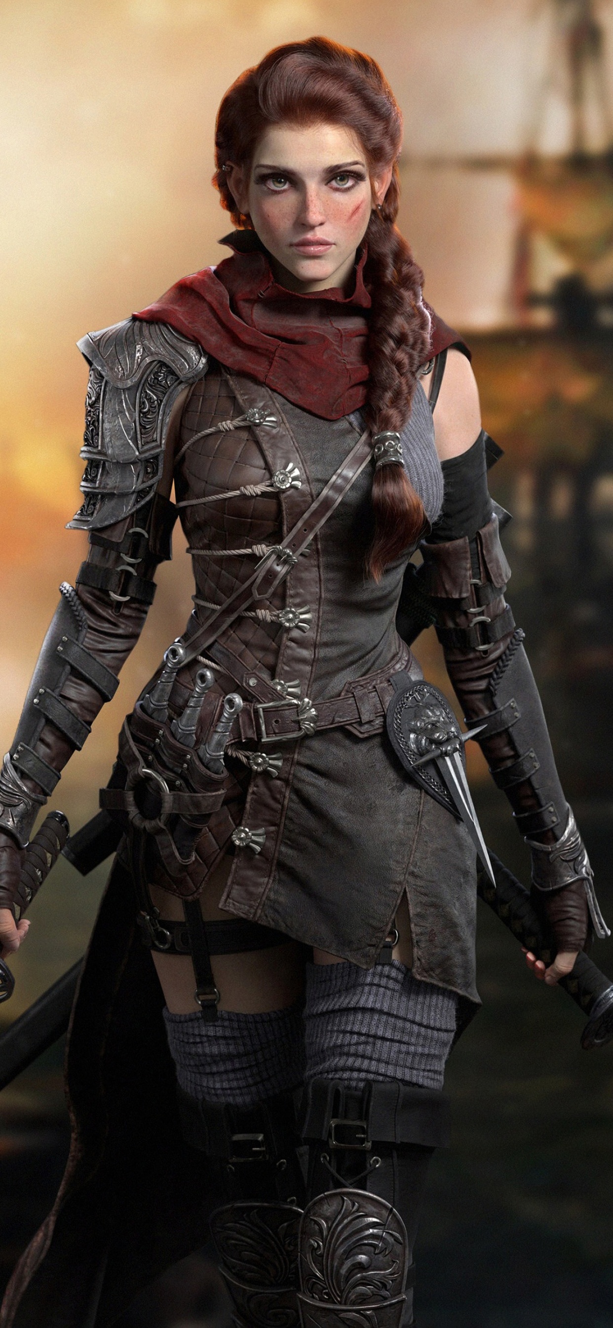 Pirate Girl, Piracy, Art, Digital Art, Work of Art. Wallpaper in 1242x2688 Resolution