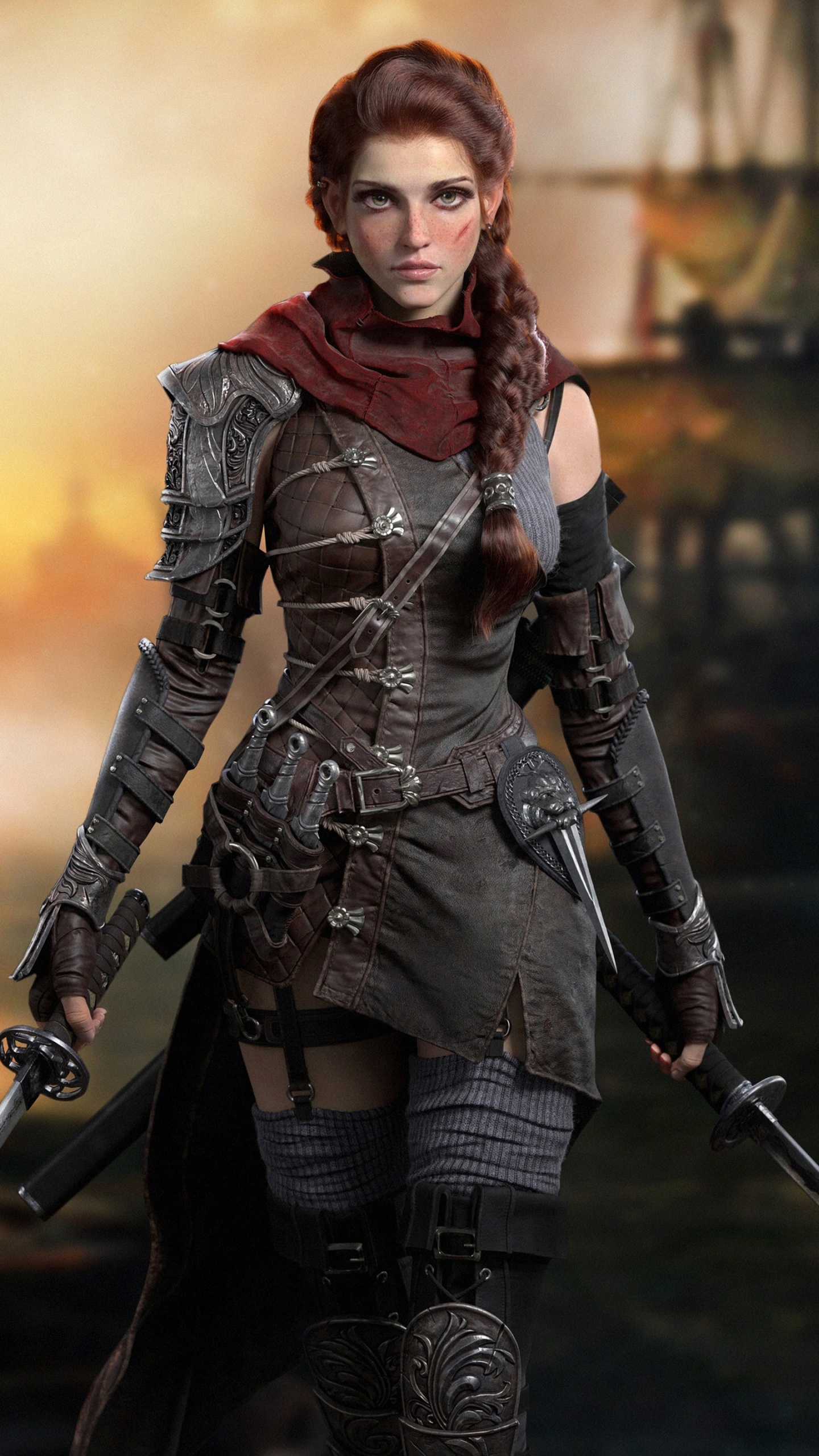 Pirate Girl, Piracy, Art, Digital Art, Work of Art. Wallpaper in 1440x2560 Resolution