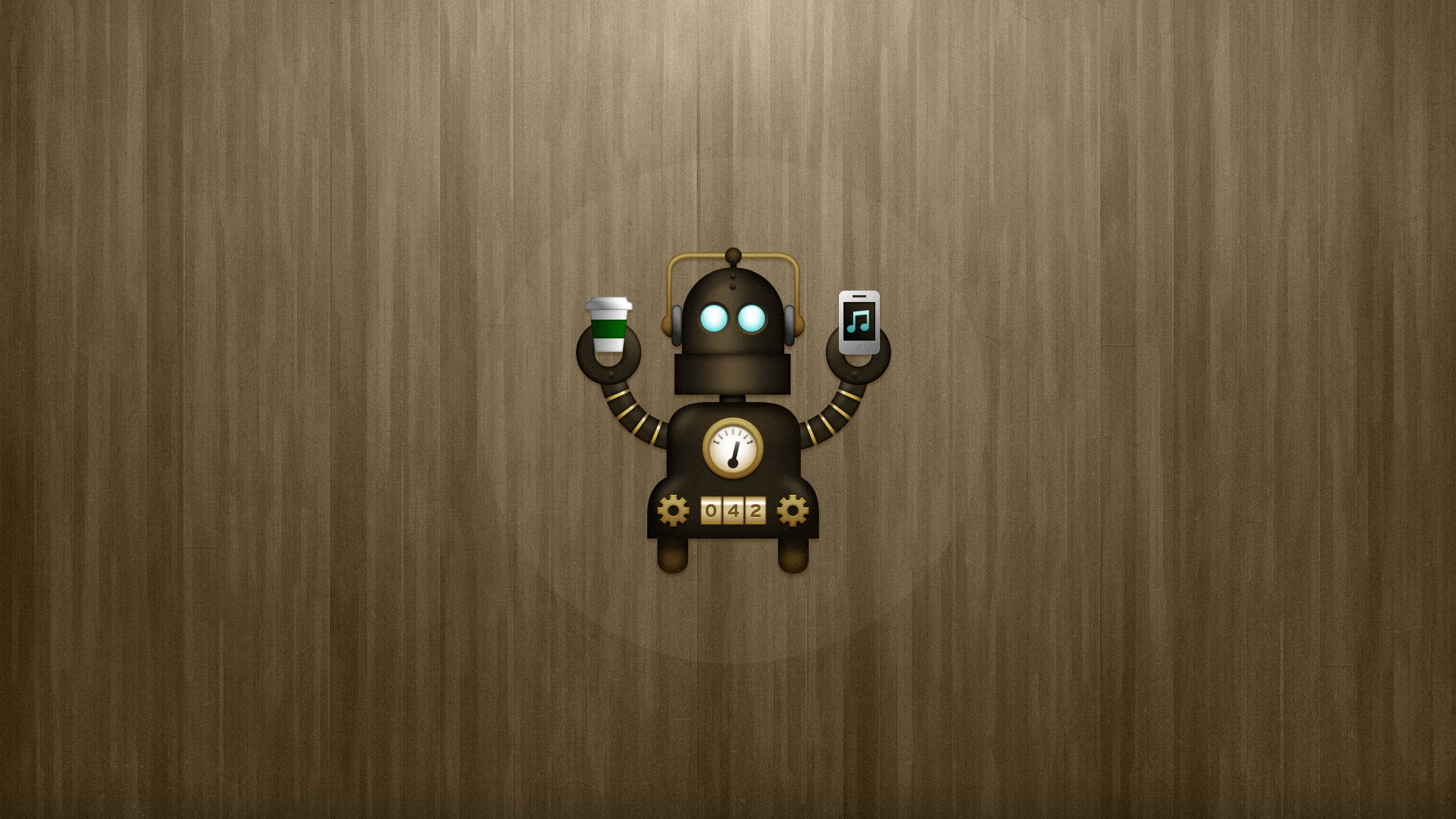 Black and Yellow Robot Toy. Wallpaper in 2560x1440 Resolution