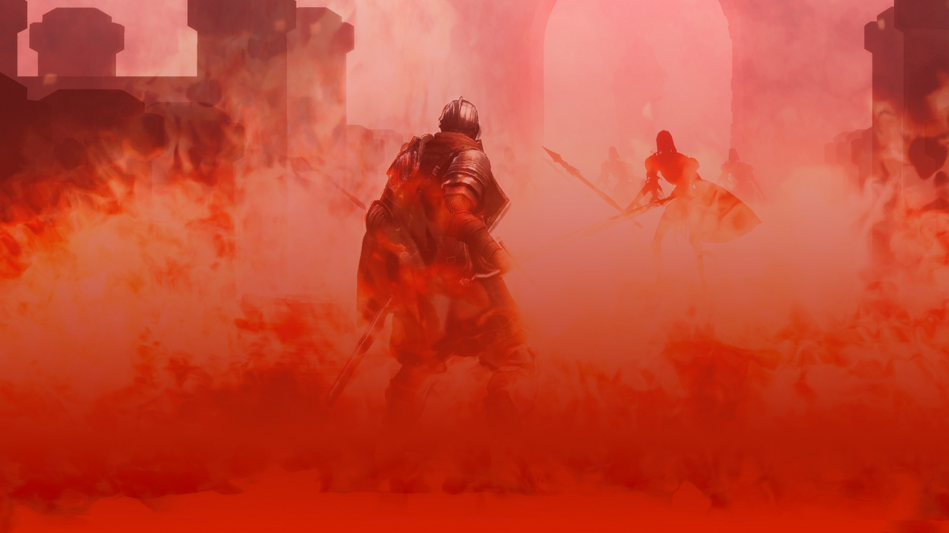 Dark Souls Iii, Dark Souls, Red, Art, Sky. Wallpaper in 1366x768 Resolution