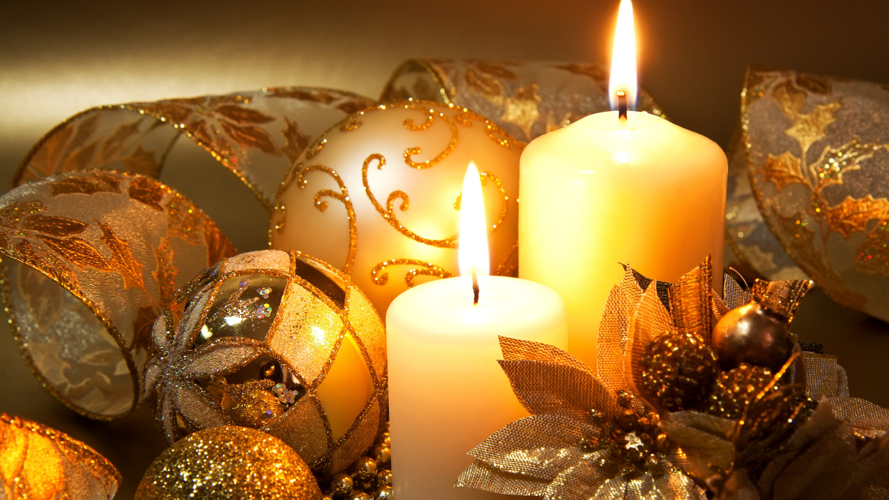 Christmas Decoration, Christmas Day, Christmas Ornament, Candle, Still Life. Wallpaper in 1280x720 Resolution
