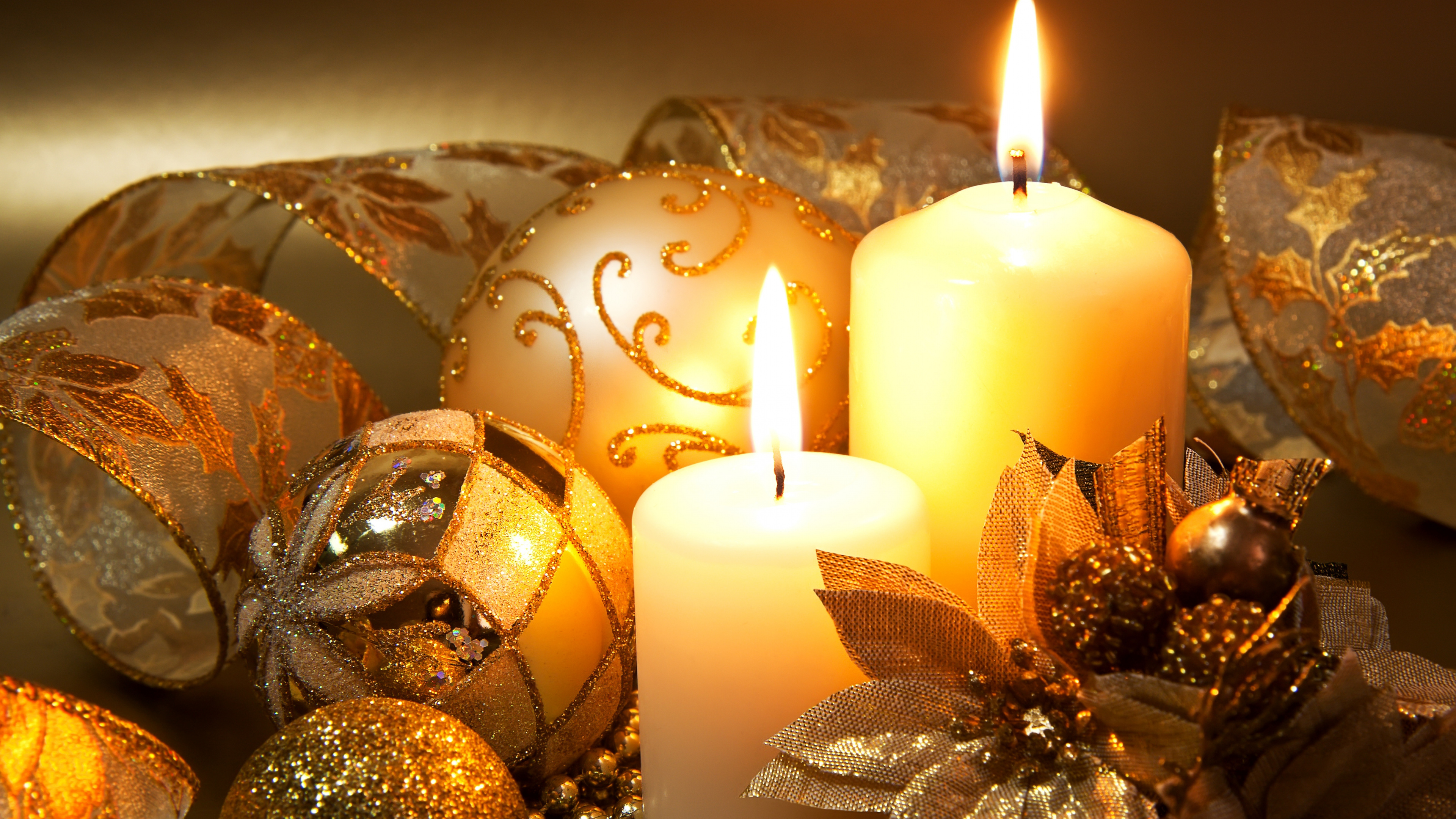 Christmas Decoration, Christmas Day, Christmas Ornament, Candle, Still Life. Wallpaper in 3840x2160 Resolution