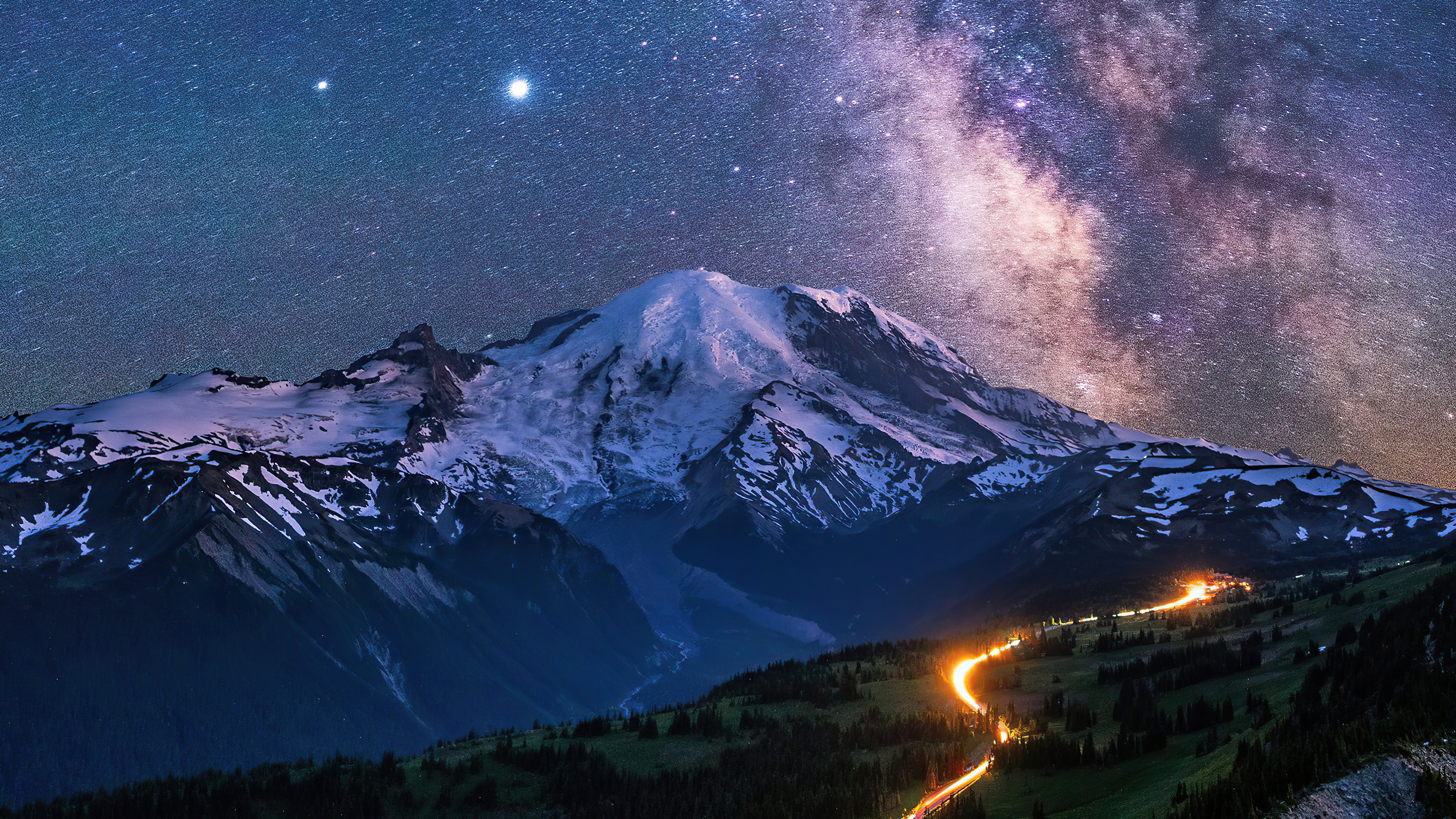 Milky Way, Mount Saint Helens, Galaxy, Atmosphere, Mountain. Wallpaper in 3840x2160 Resolution