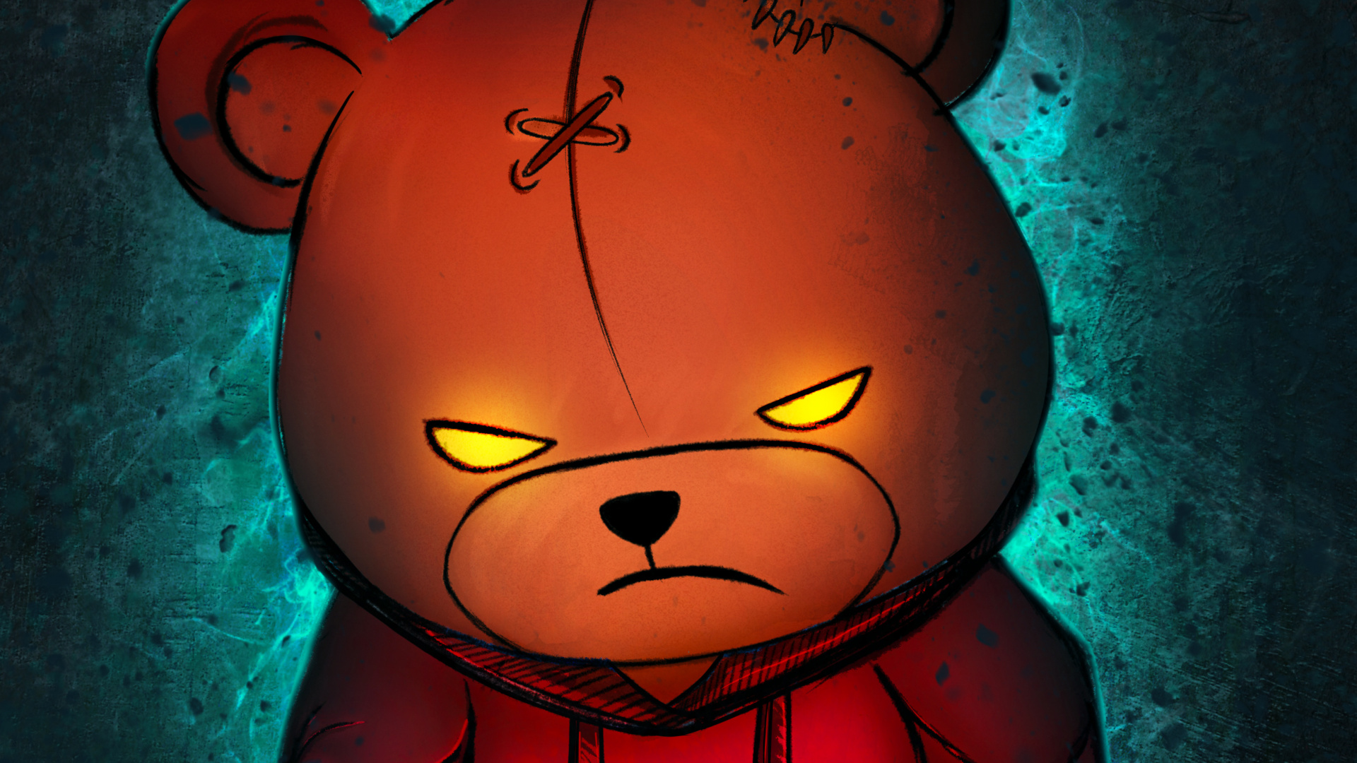 泰迪熊, 毛绒玩具, 棕熊, 鼻子, 橙色 壁纸 1920x1080 允许