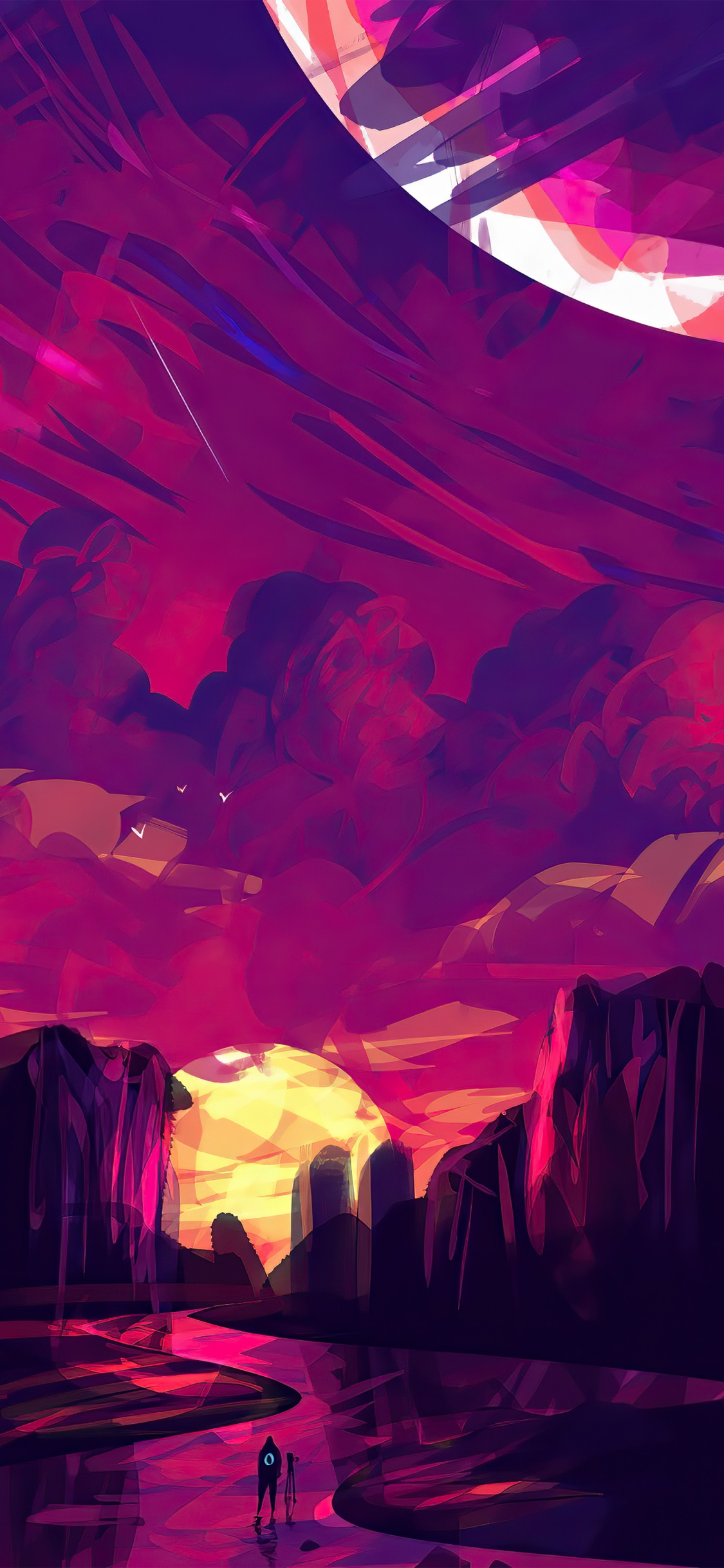 Kunst Von Muhammad Nafay, Atmosphäre, Purpur, Natur, Cloud. Wallpaper in 1125x2436 Resolution