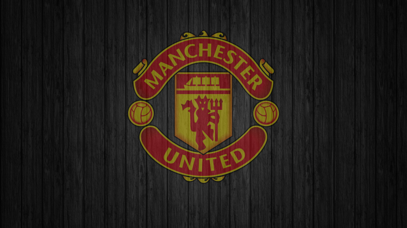 Manchester Unido, Logotipo, el Manchester United f c, Emblema, Cresta. Wallpaper in 1366x768 Resolution